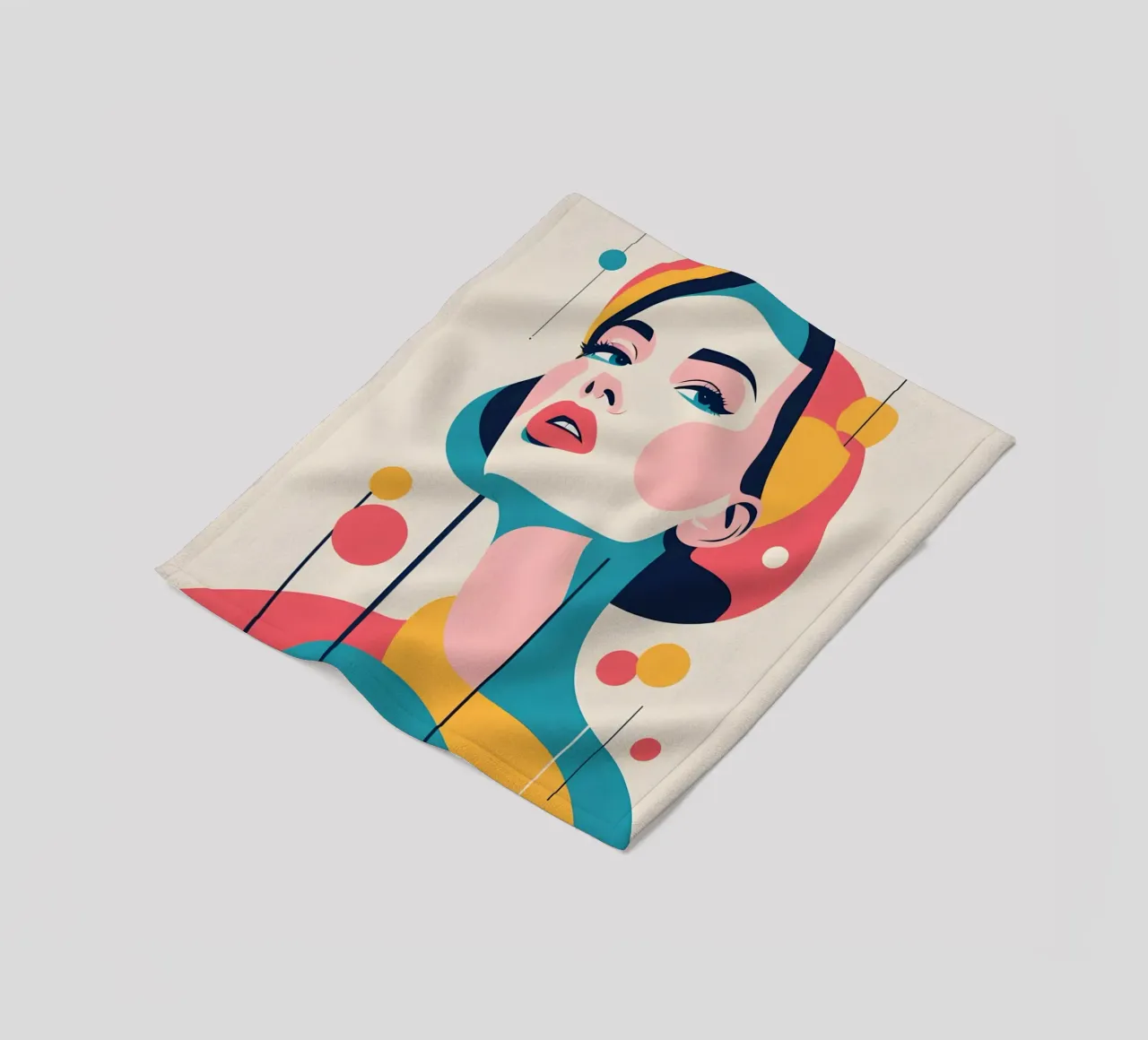 donna vettoriale pop art coperta in pile da LIFESTYLE OBJECTS