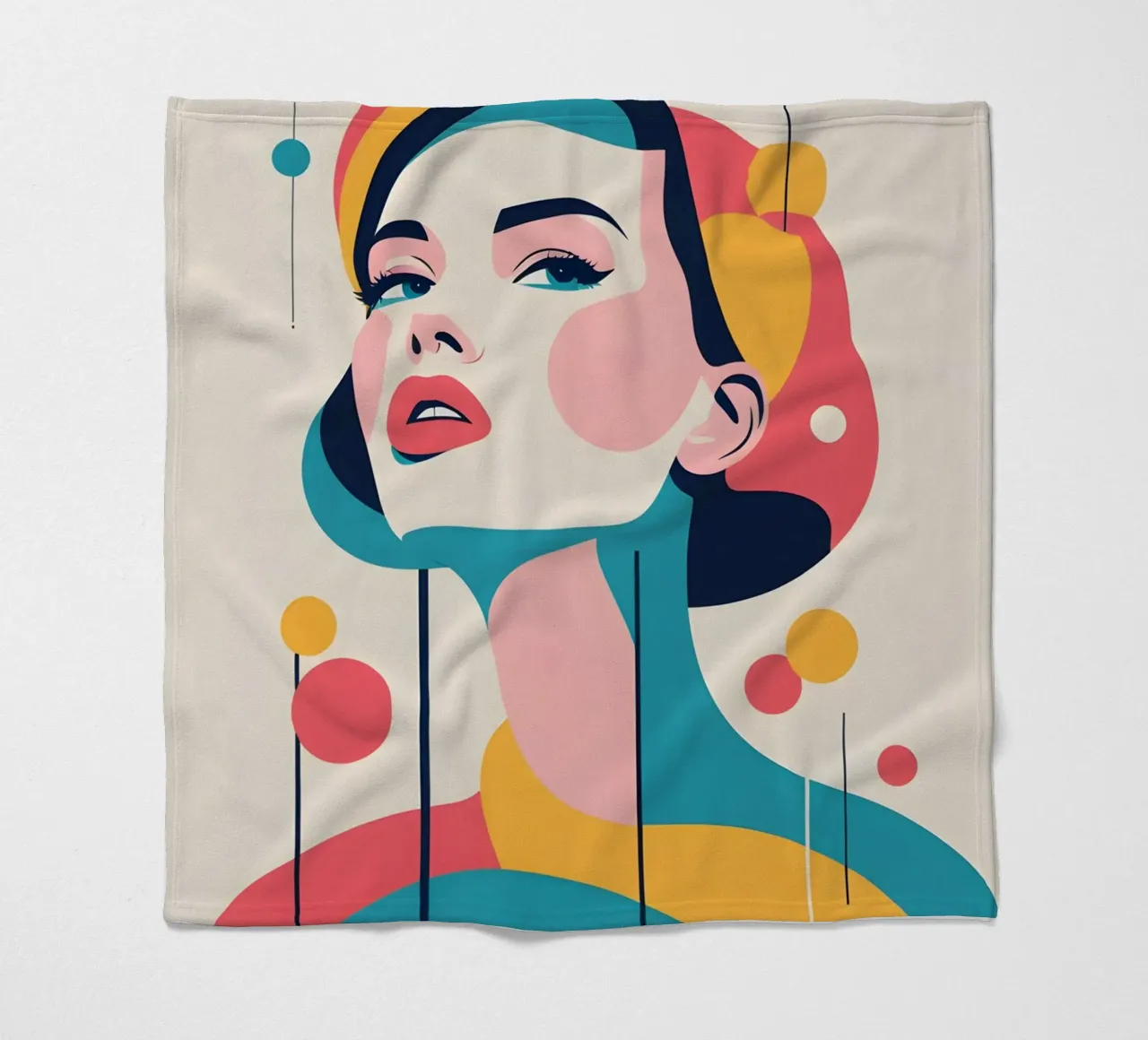 donna vettoriale pop art coperta in pile da LIFESTYLE OBJECTS