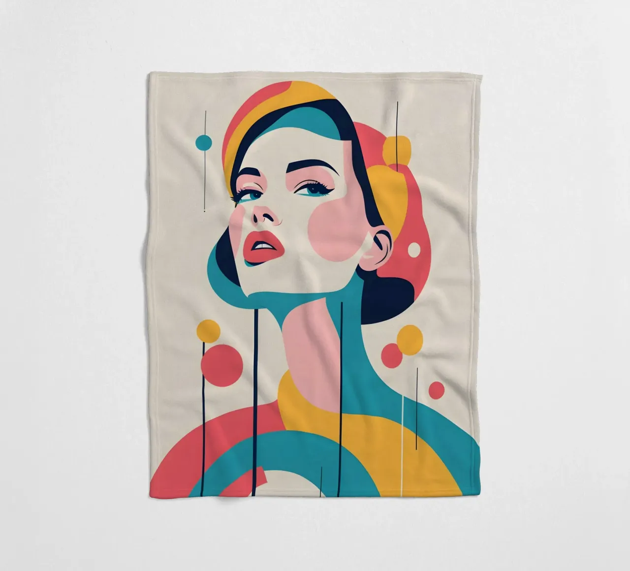 donna vettoriale pop art coperta in pile da LIFESTYLE OBJECTS