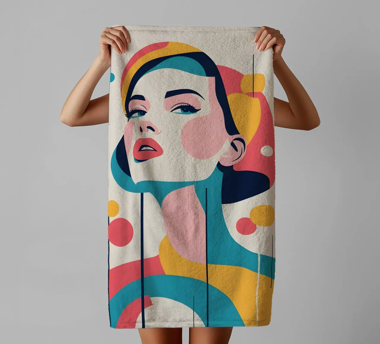 donna vettoriale pop art asciugamano da bagno da LIFESTYLE OBJECTS