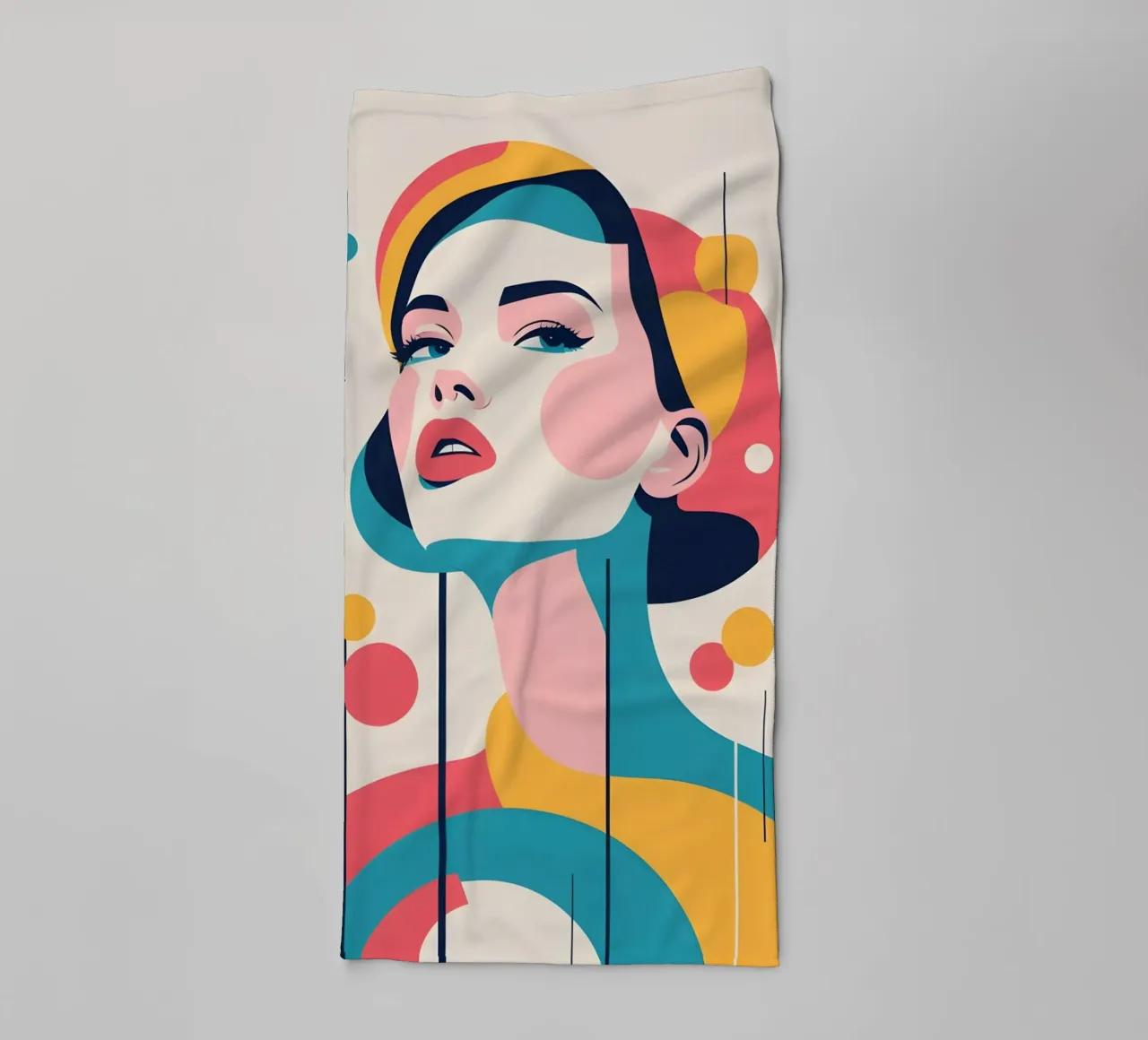donna vettoriale pop art asciugamano da bagno da LIFESTYLE OBJECTS