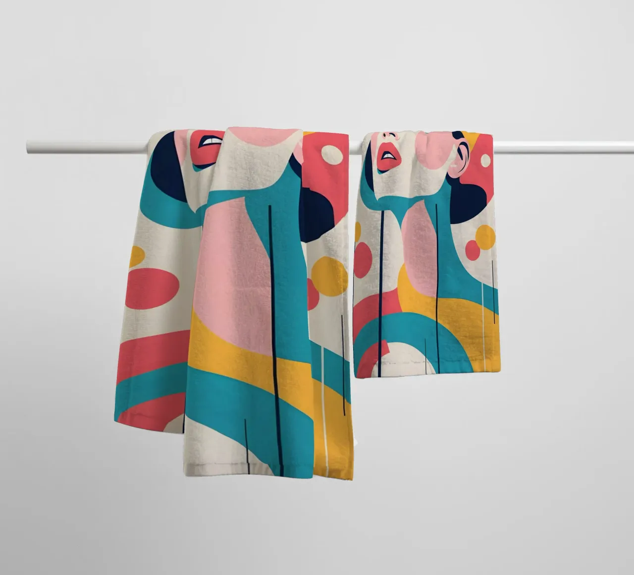 donna vettoriale pop art asciugamano da bagno da LIFESTYLE OBJECTS