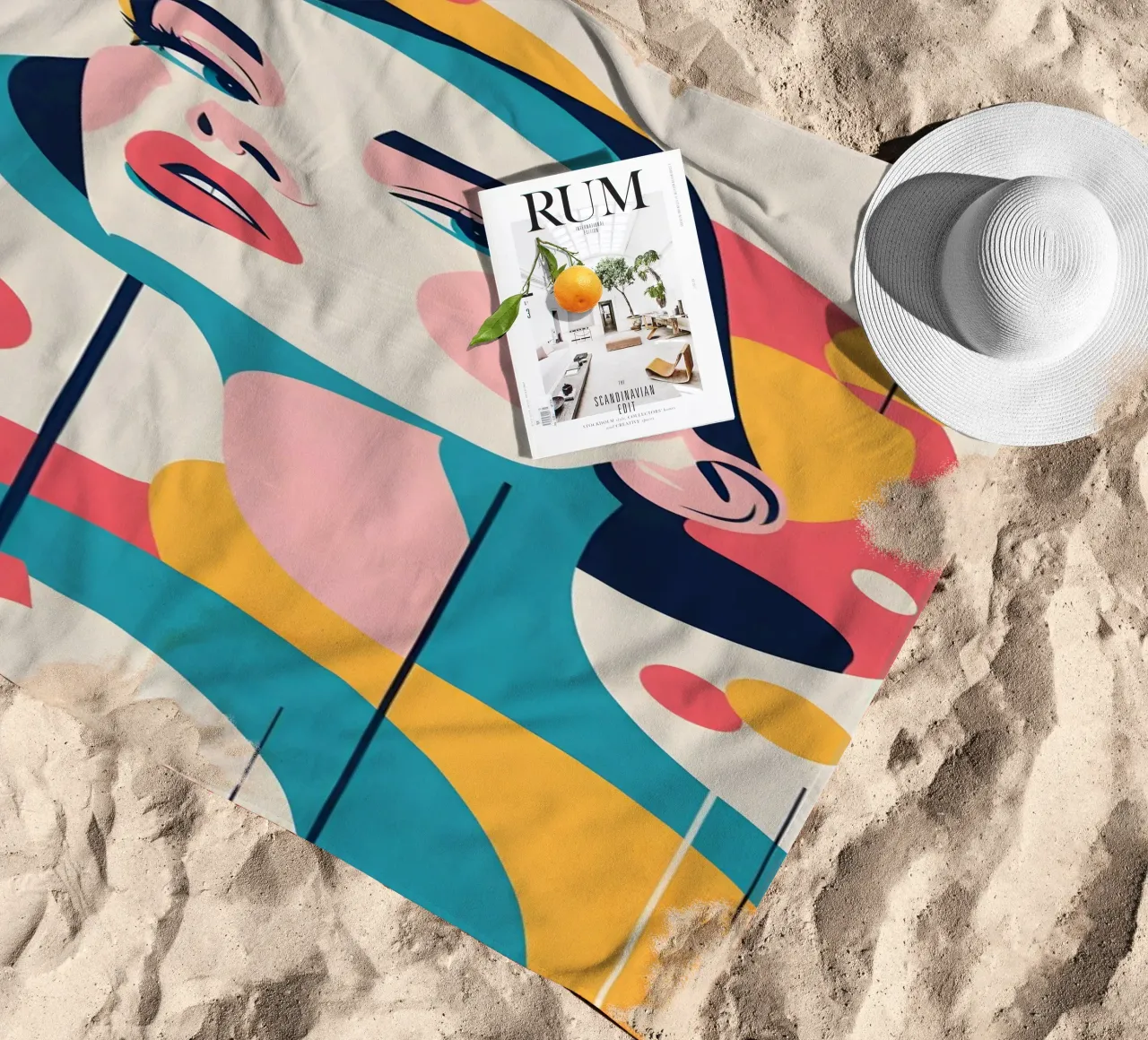 donna vettoriale pop art telo mare da LIFESTYLE OBJECTS