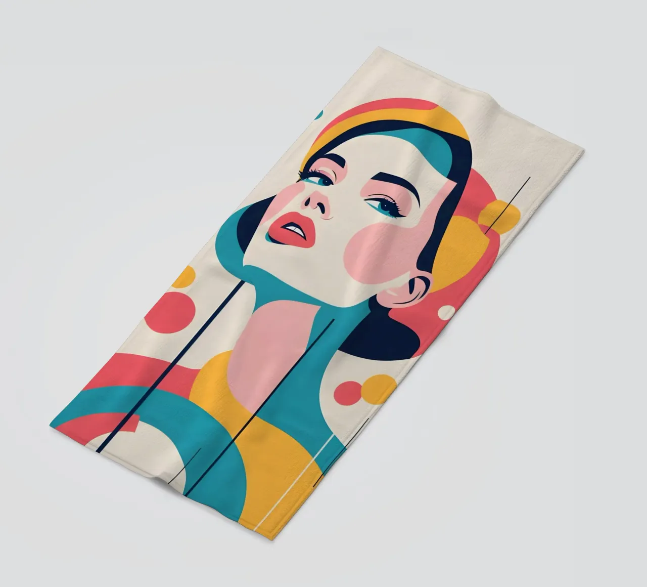 donna vettoriale pop art telo mare da LIFESTYLE OBJECTS