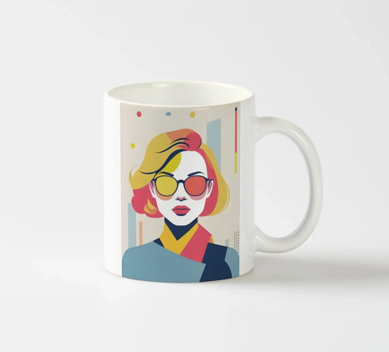 donna vettoriale pop art tazza in ceramica da LIFESTYLE OBJECTS