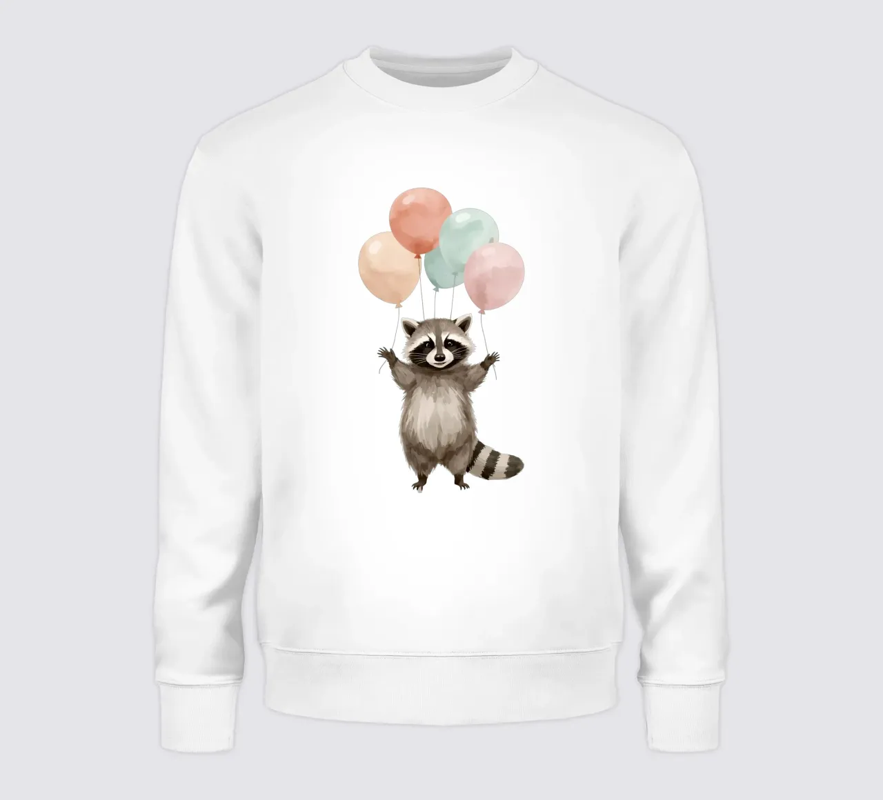 Lindo mapache con globos en las manos sudadera de DesignDoodle