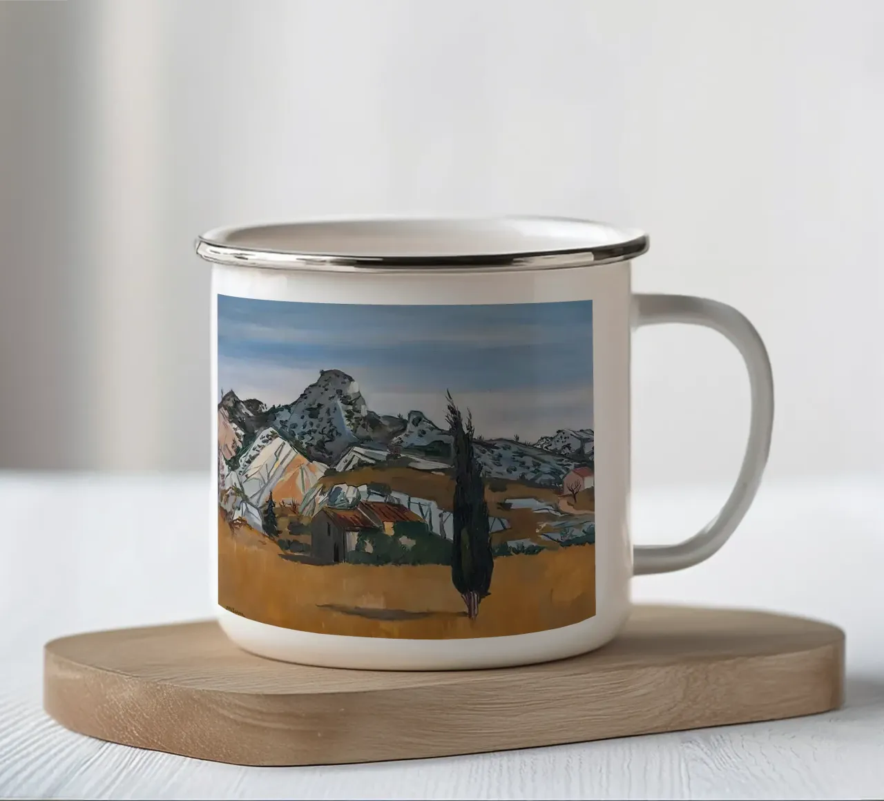 Le Alpilles in Provenza tazza in smalto da Callaway