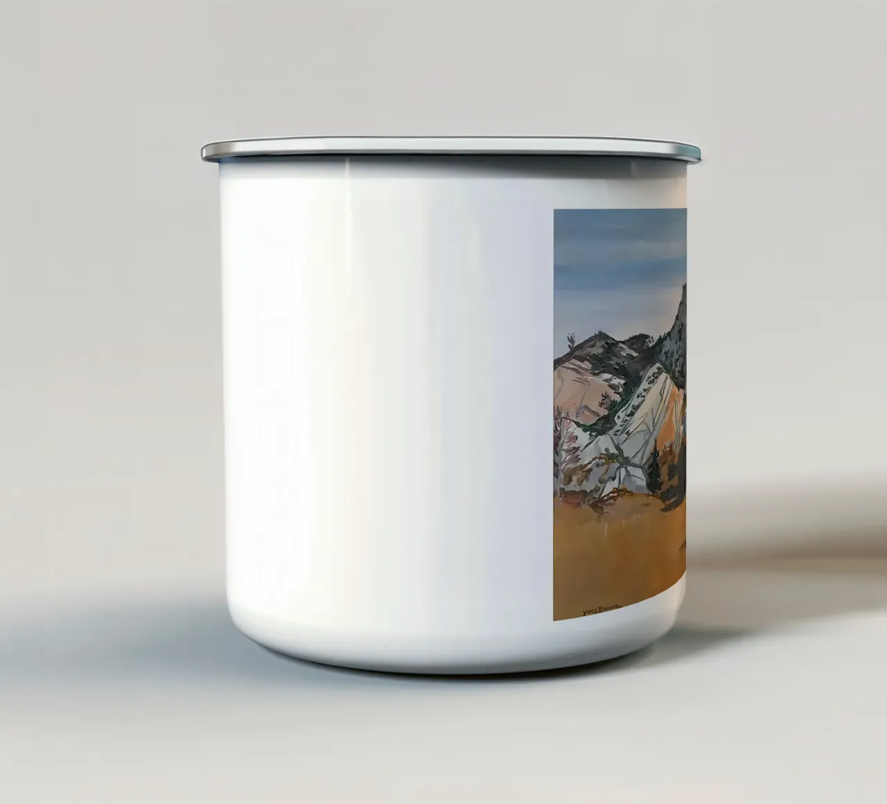 Le Alpilles in Provenza tazza in smalto da Callaway