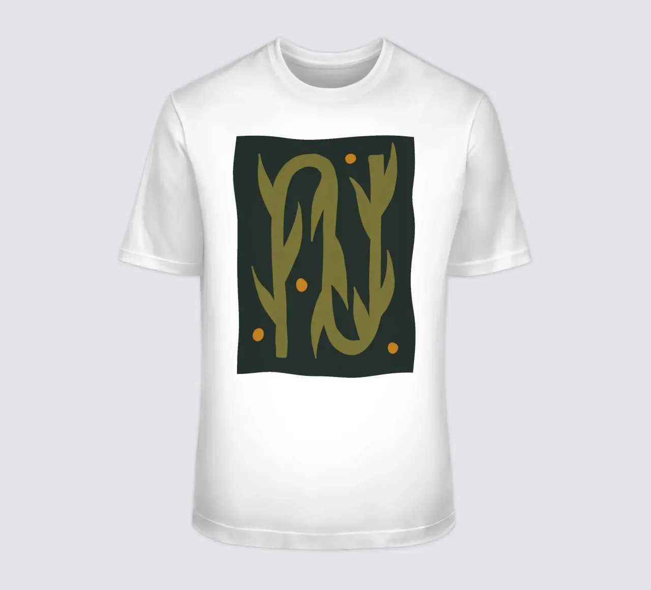 Feuille d'automne abstraite boho art vert noir jaune t-shirt de This Wild Soul - Illustration