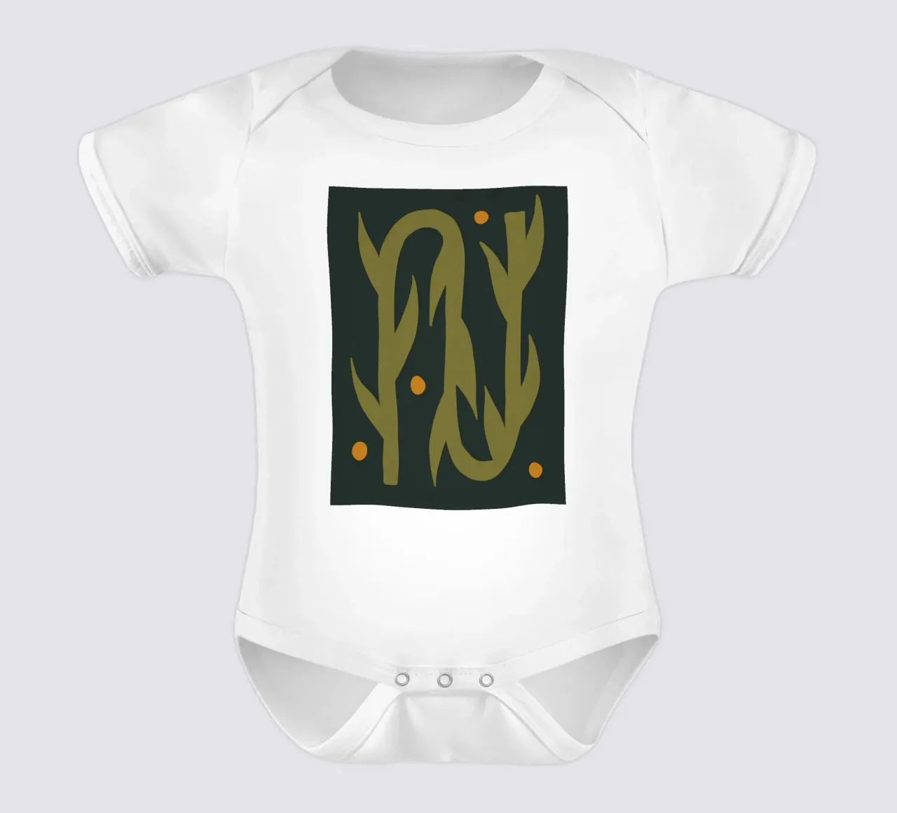 Feuille d'automne abstraite boho art vert noir jaune body bébé de This Wild Soul - Illustration