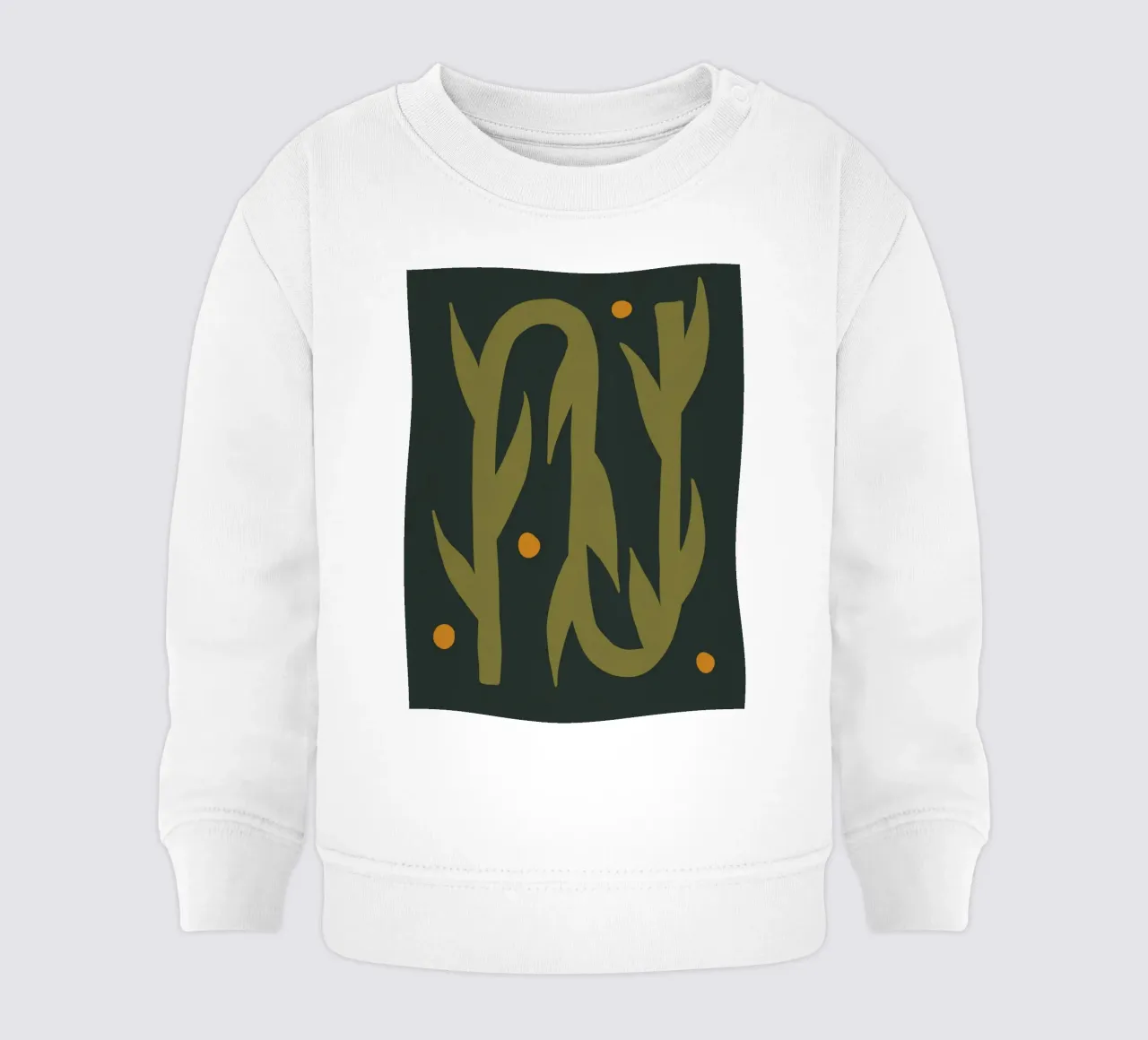 Feuille d'automne abstraite boho art vert noir jaune sweat pour bébé de This Wild Soul - Illustration