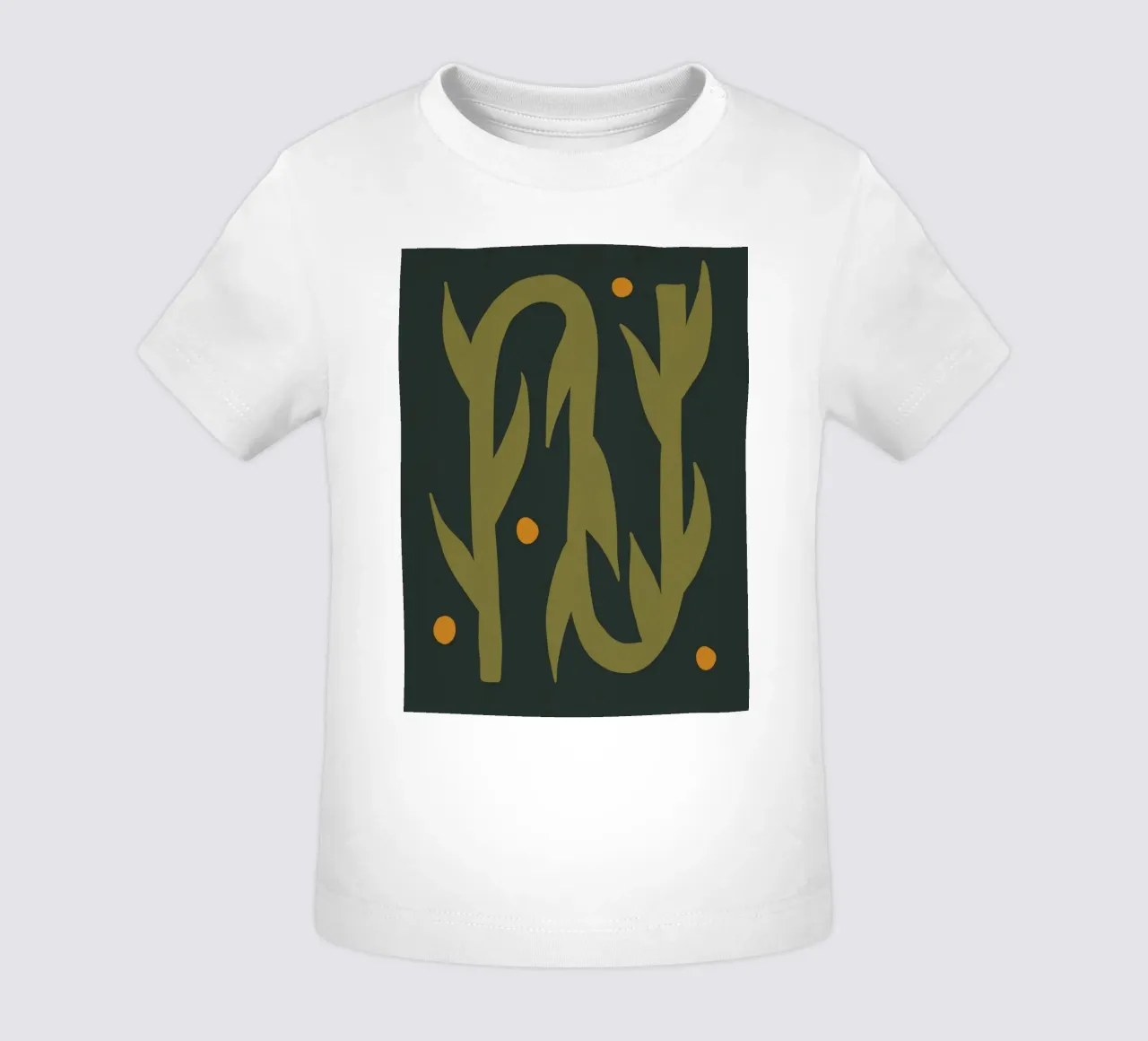 Feuille d'automne abstraite boho art vert noir jaune t-shirt pour bébé de This Wild Soul - Illustration