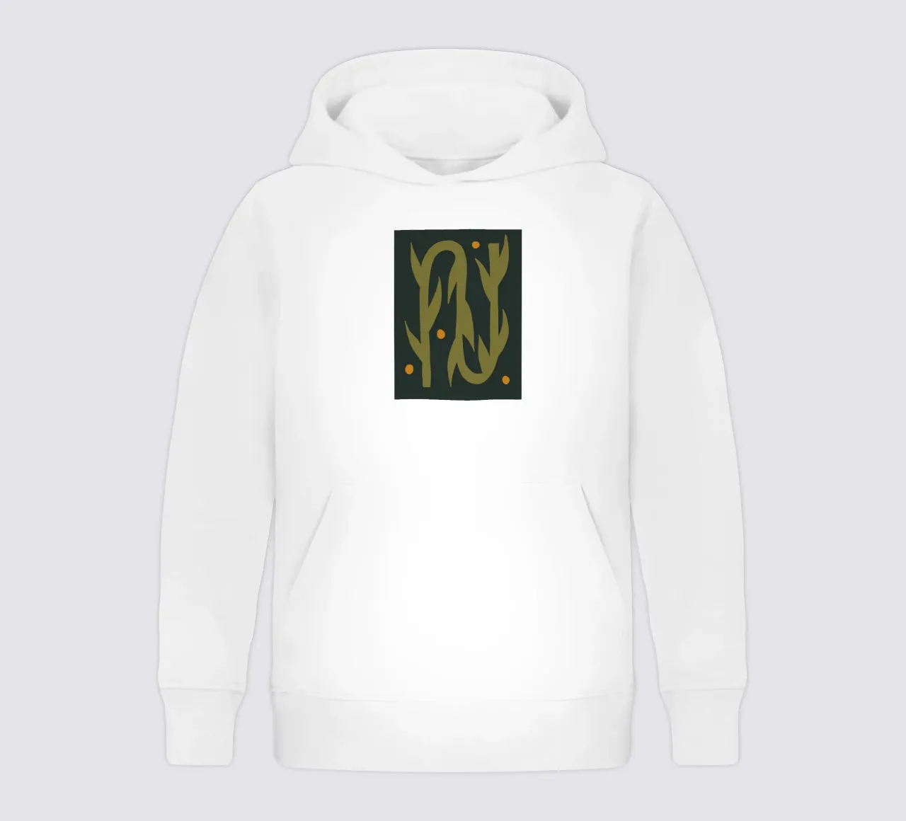 Feuille d'automne abstraite boho art vert noir jaune sweat à capuche enfant de This Wild Soul - Illustration