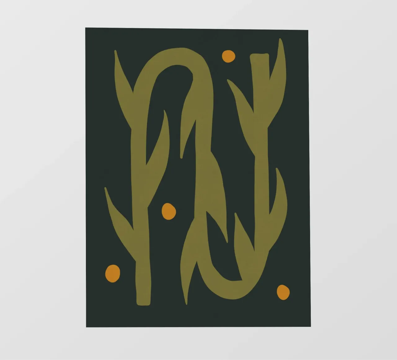 Feuille d'automne abstraite boho art vert noir jaune bâche pvc de This Wild Soul - Illustration