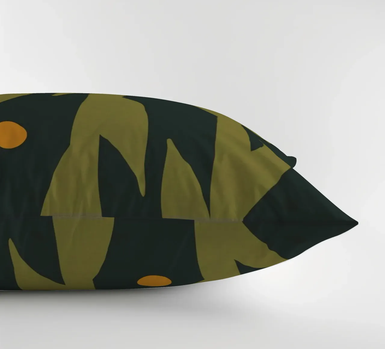Feuille d'automne abstraite boho art vert noir jaune coussin de This Wild Soul - Illustration