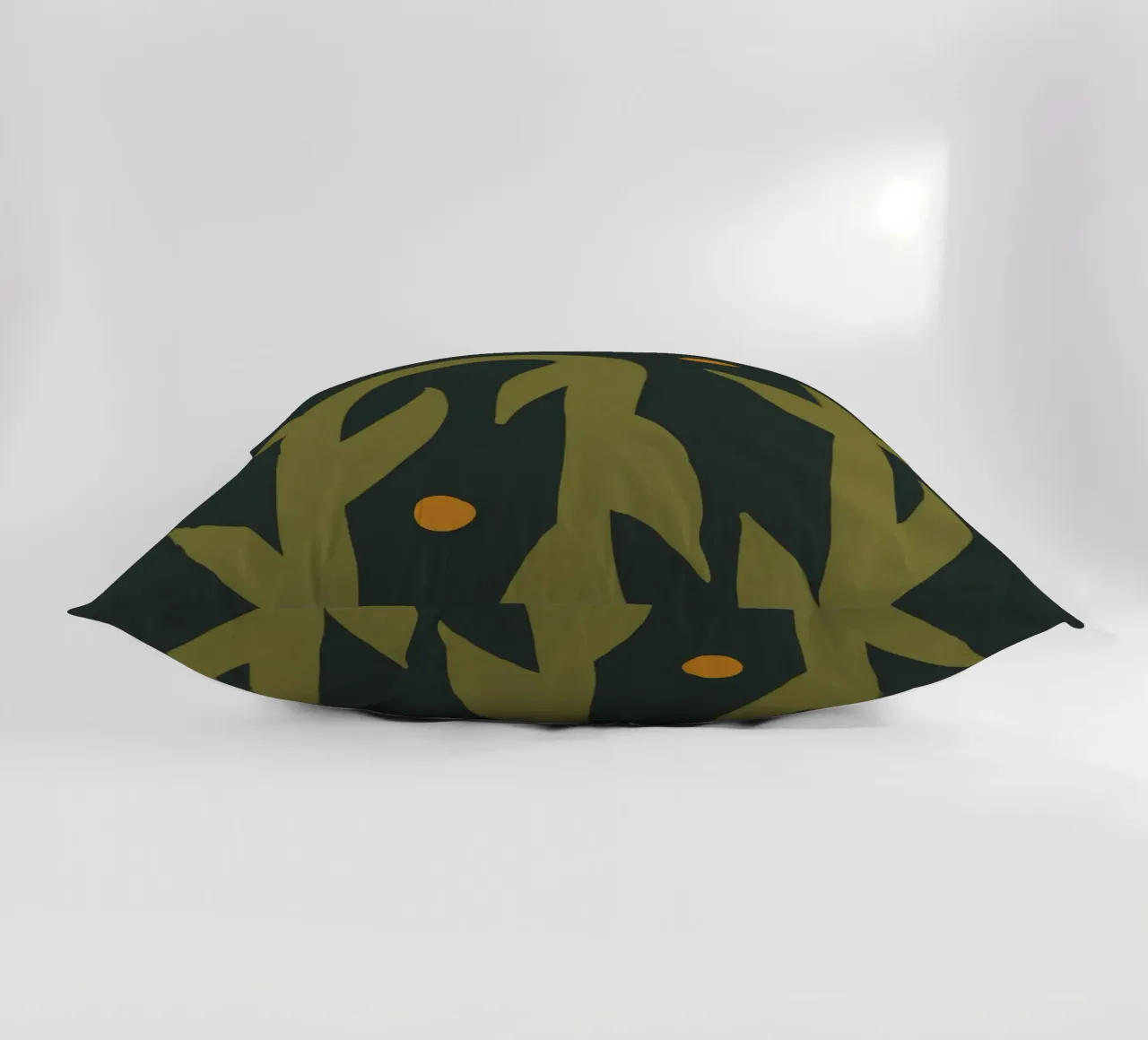 Feuille d'automne abstraite boho art vert noir jaune coussin de This Wild Soul - Illustration
