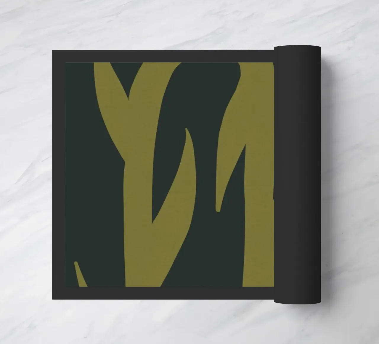Feuille d'automne abstraite boho art vert noir jaune paillasson de This Wild Soul - Illustration
