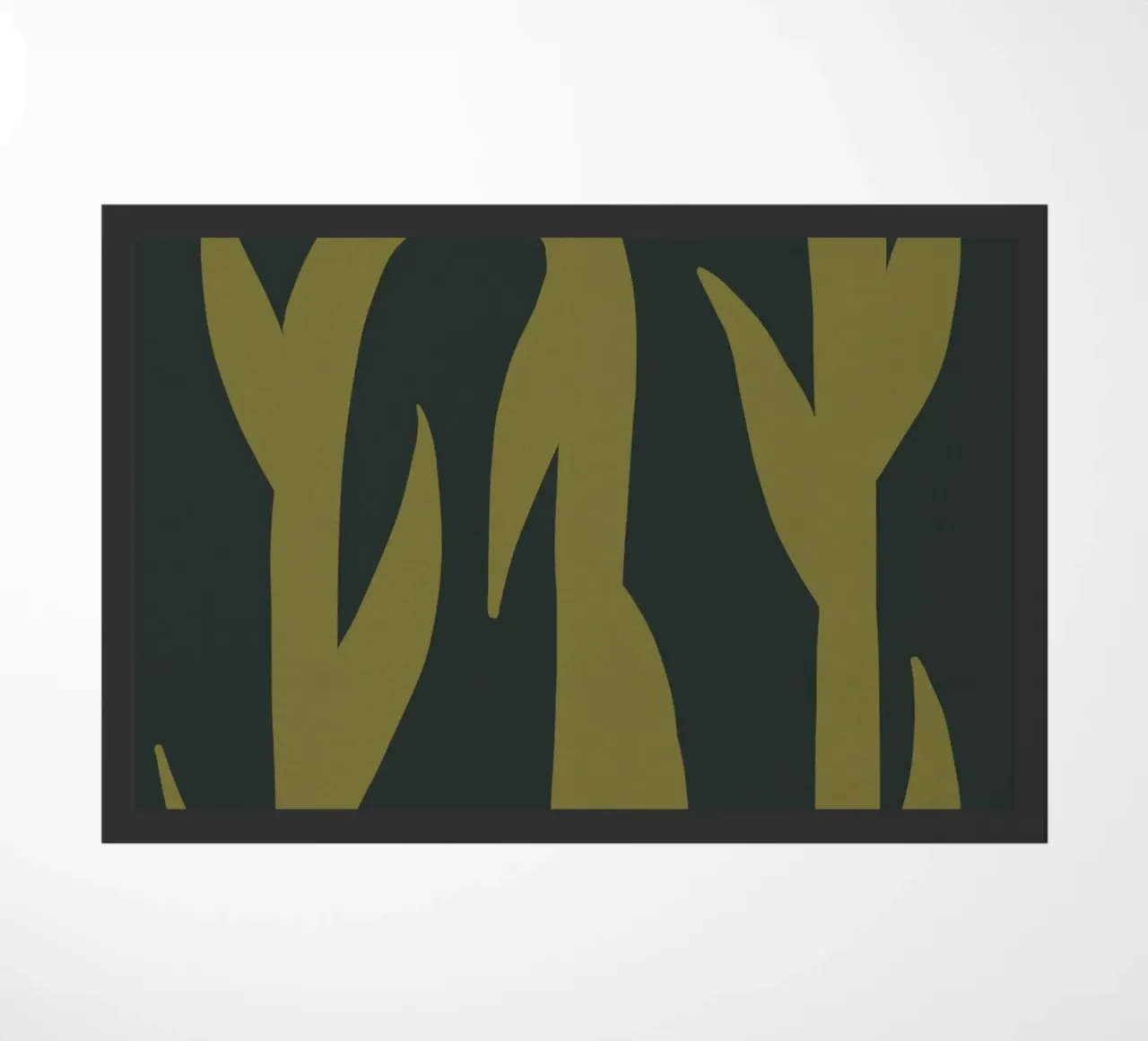 Feuille d'automne abstraite boho art vert noir jaune paillasson de This Wild Soul - Illustration