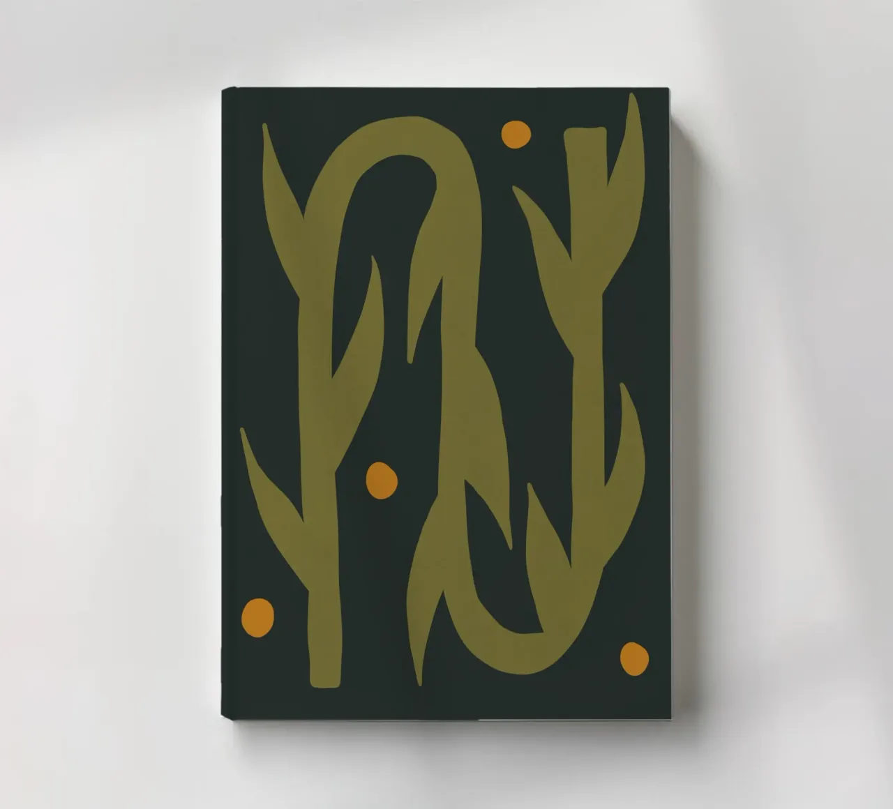 Feuille d'automne abstraite boho art vert noir jaune carnet de notes de This Wild Soul - Illustration