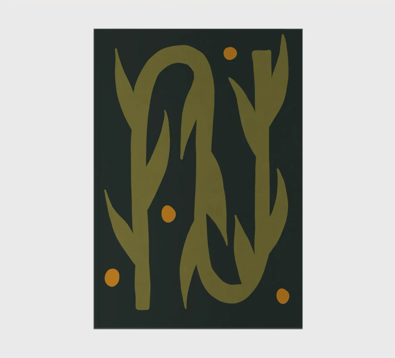 Feuille d'automne abstraite boho art vert noir jaune carnet de notes de This Wild Soul - Illustration