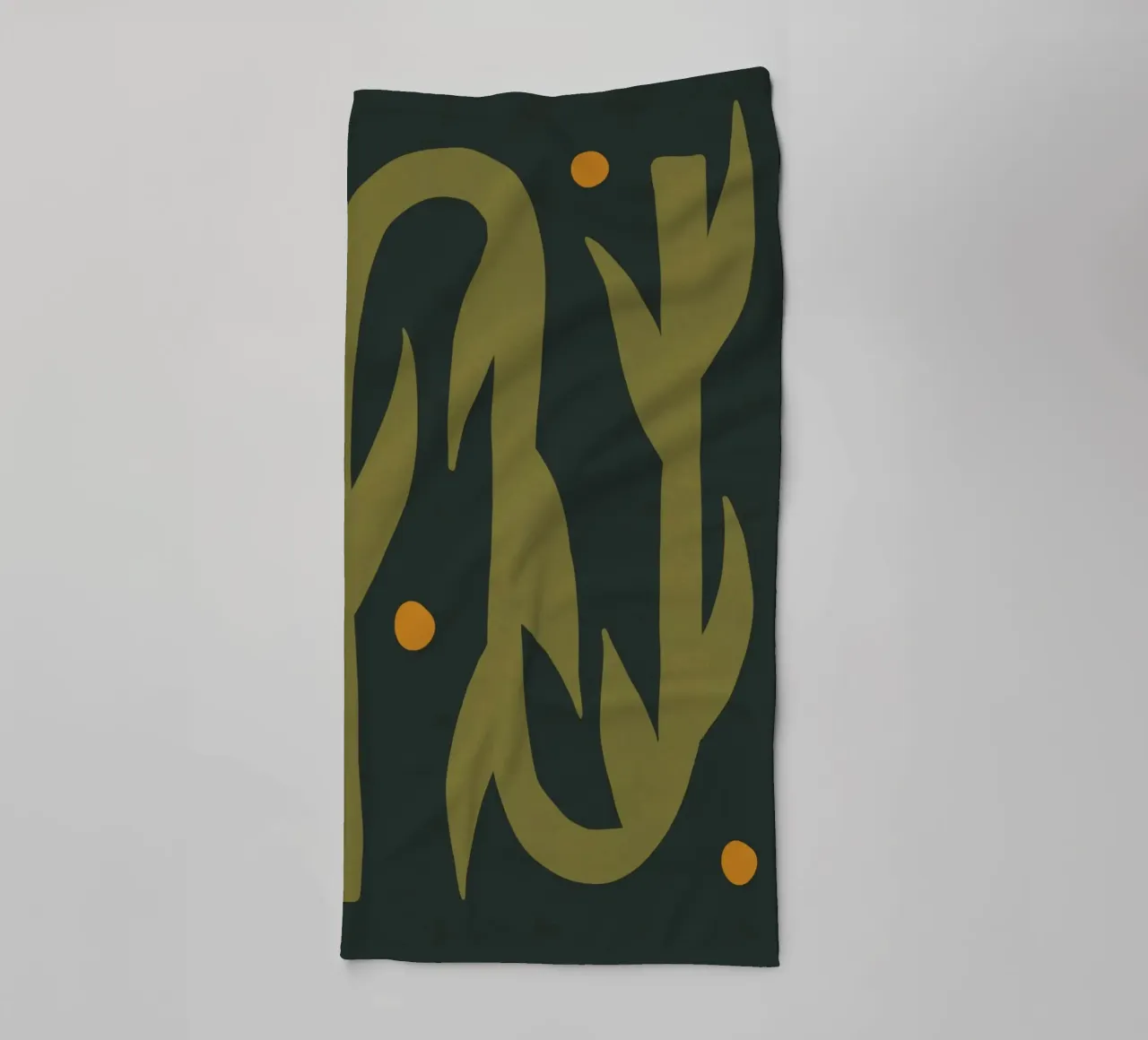 Feuille d'automne abstraite boho art vert noir jaune serviette de bain de This Wild Soul - Illustration