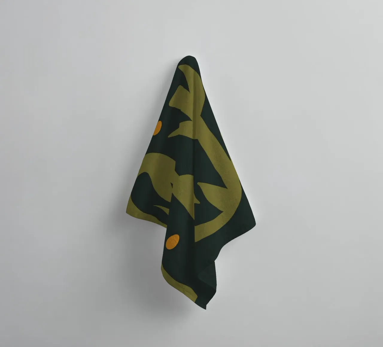 Feuille d'automne abstraite boho art vert noir jaune serviette de bain de This Wild Soul - Illustration
