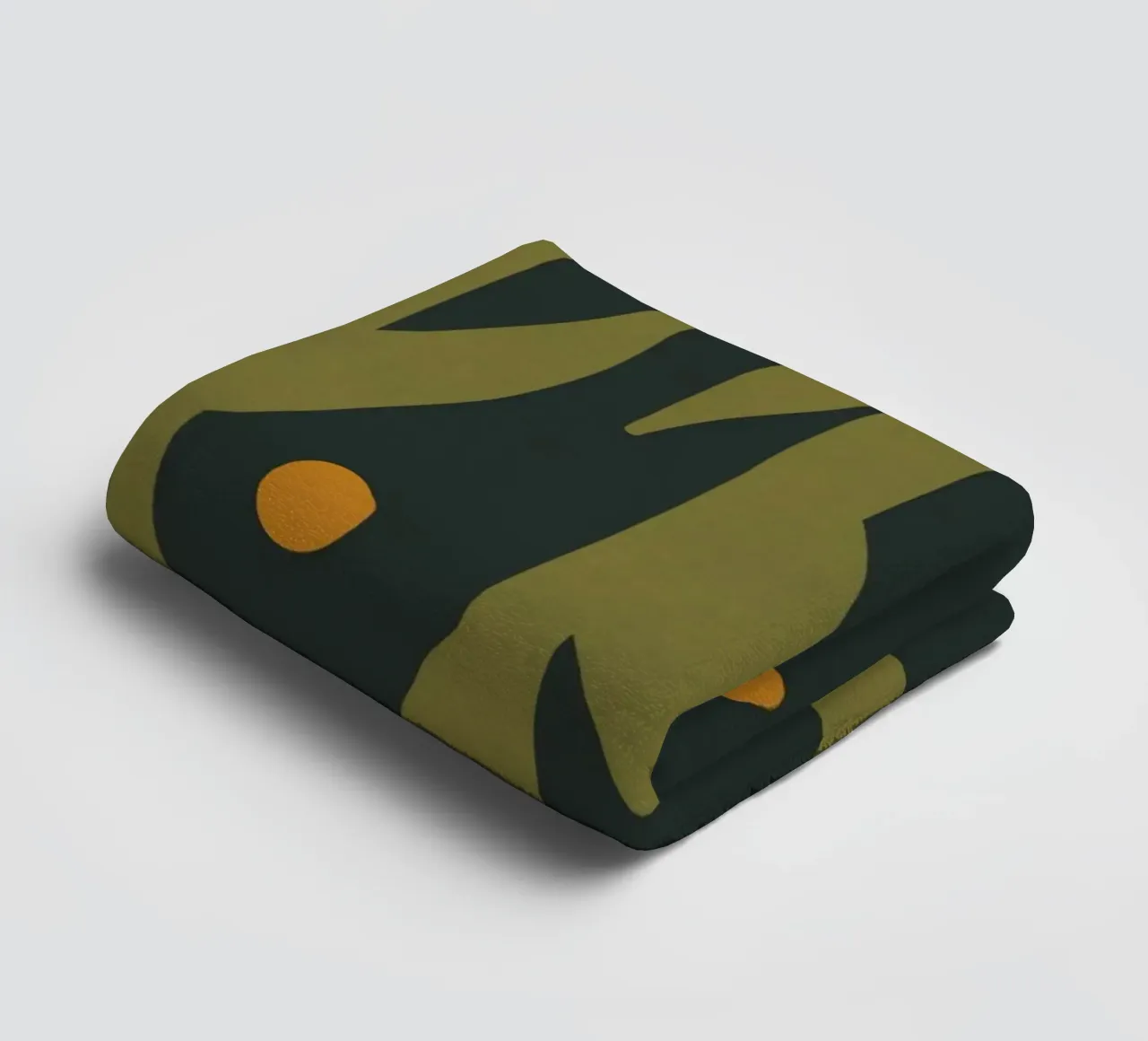 Feuille d'automne abstraite boho art vert noir jaune serviette de bain de This Wild Soul - Illustration