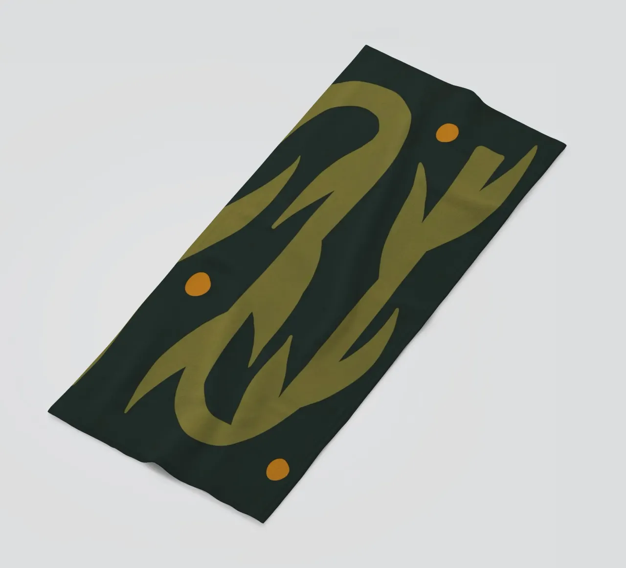 Feuille d'automne abstraite boho art vert noir jaune serviette de plage de This Wild Soul - Illustration