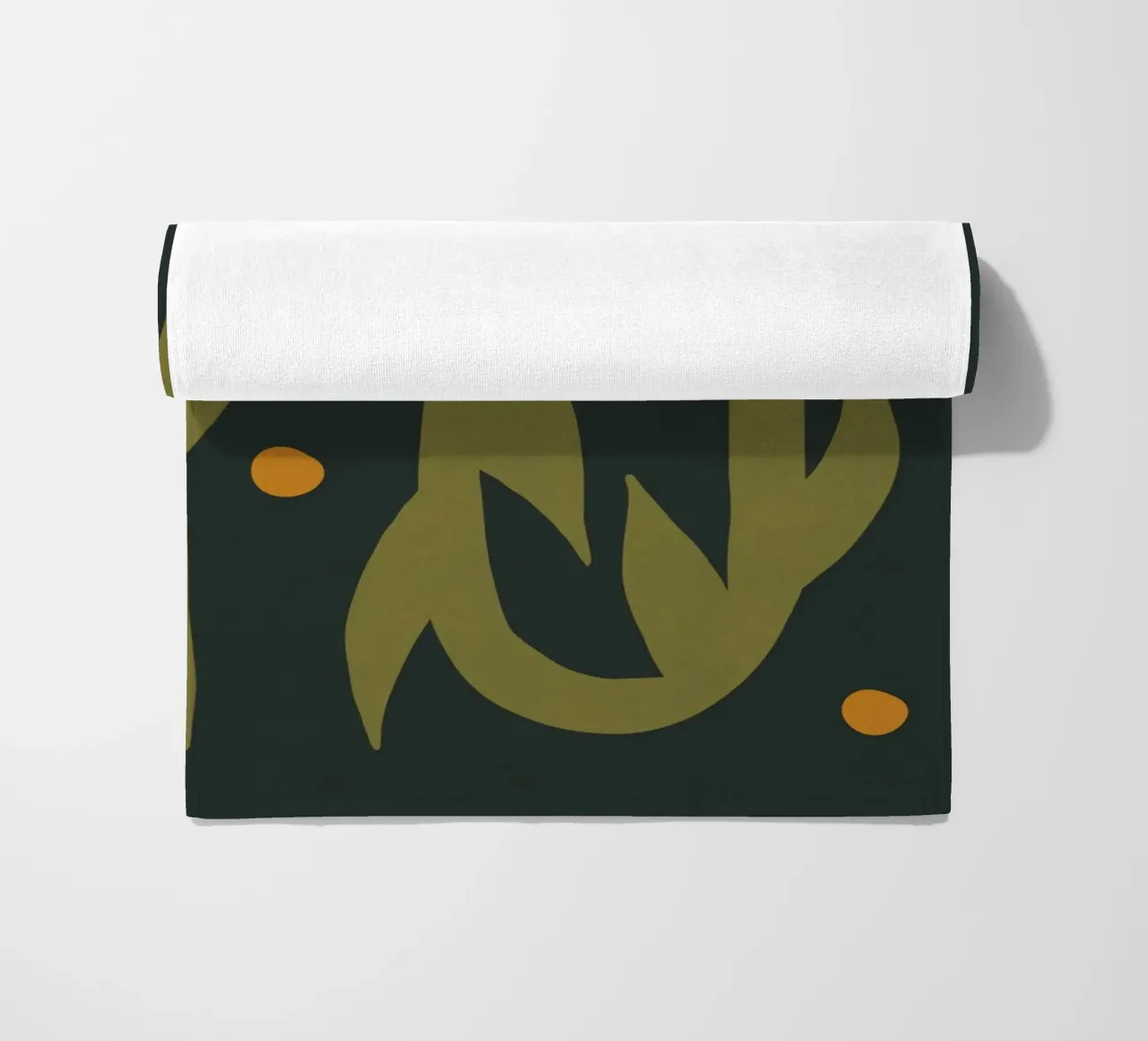 Feuille d'automne abstraite boho art vert noir jaune serviette de plage de This Wild Soul - Illustration