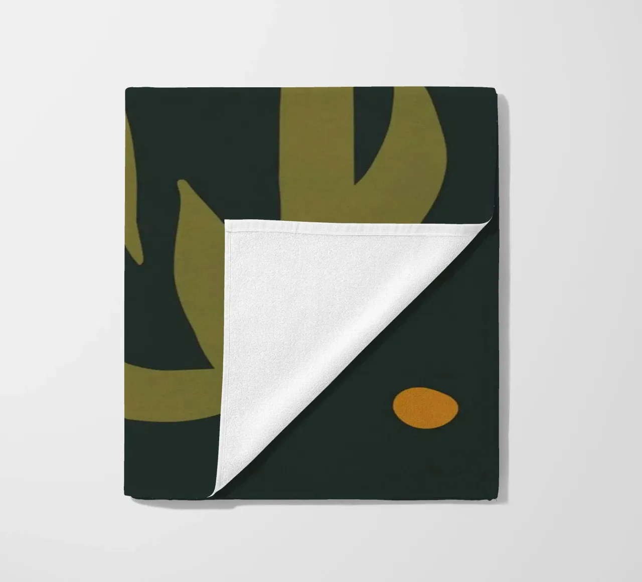 Feuille d'automne abstraite boho art vert noir jaune serviette de plage de This Wild Soul - Illustration