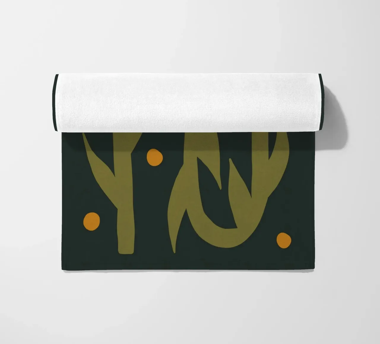 Feuille d'automne abstraite boho art vert noir jaune serviette de plage de This Wild Soul - Illustration