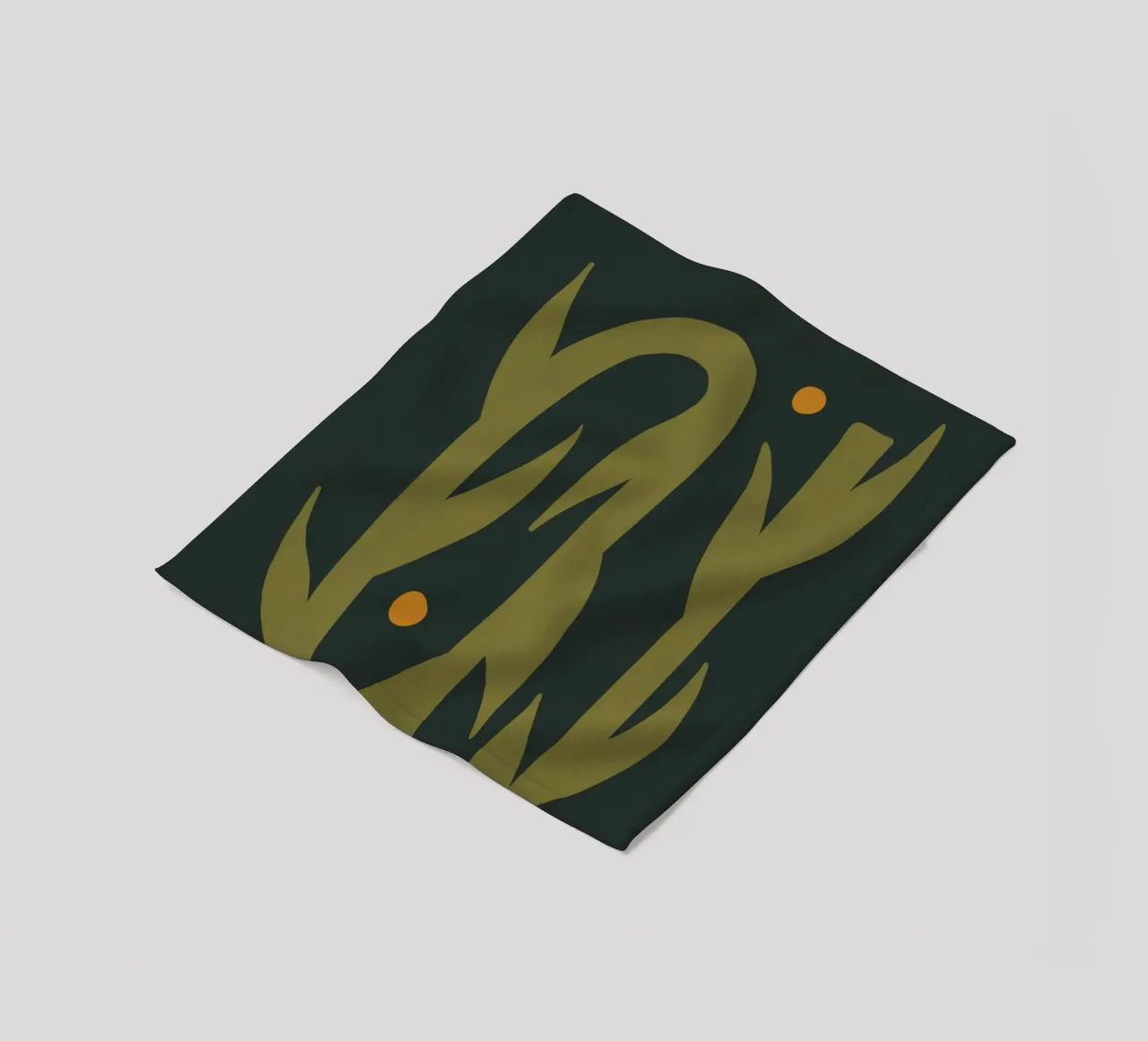 Feuille d'automne abstraite boho art vert noir jaune plaid polaire de This Wild Soul - Illustration