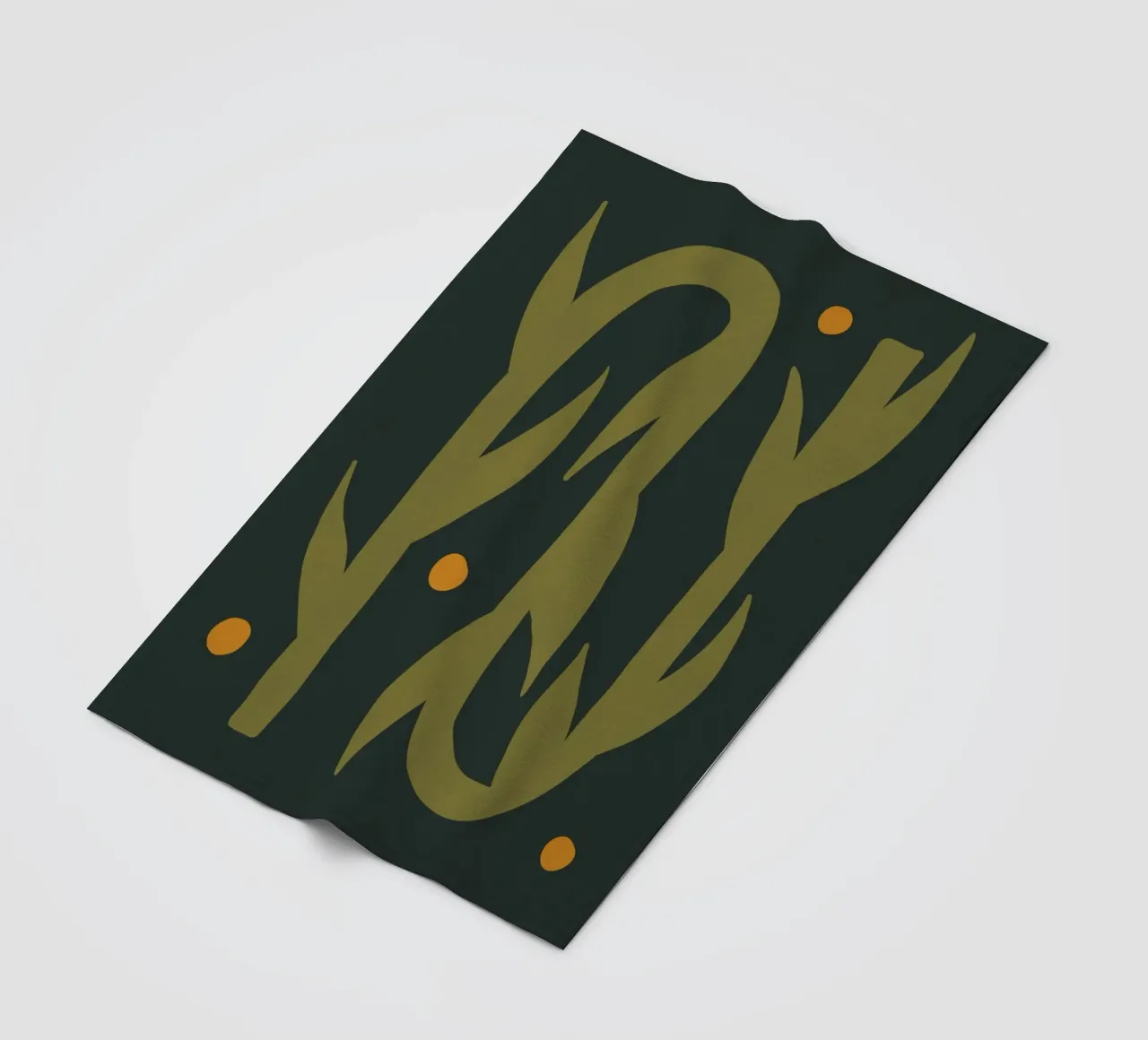 Feuille d'automne abstraite boho art vert noir jaune plaid polaire de This Wild Soul - Illustration