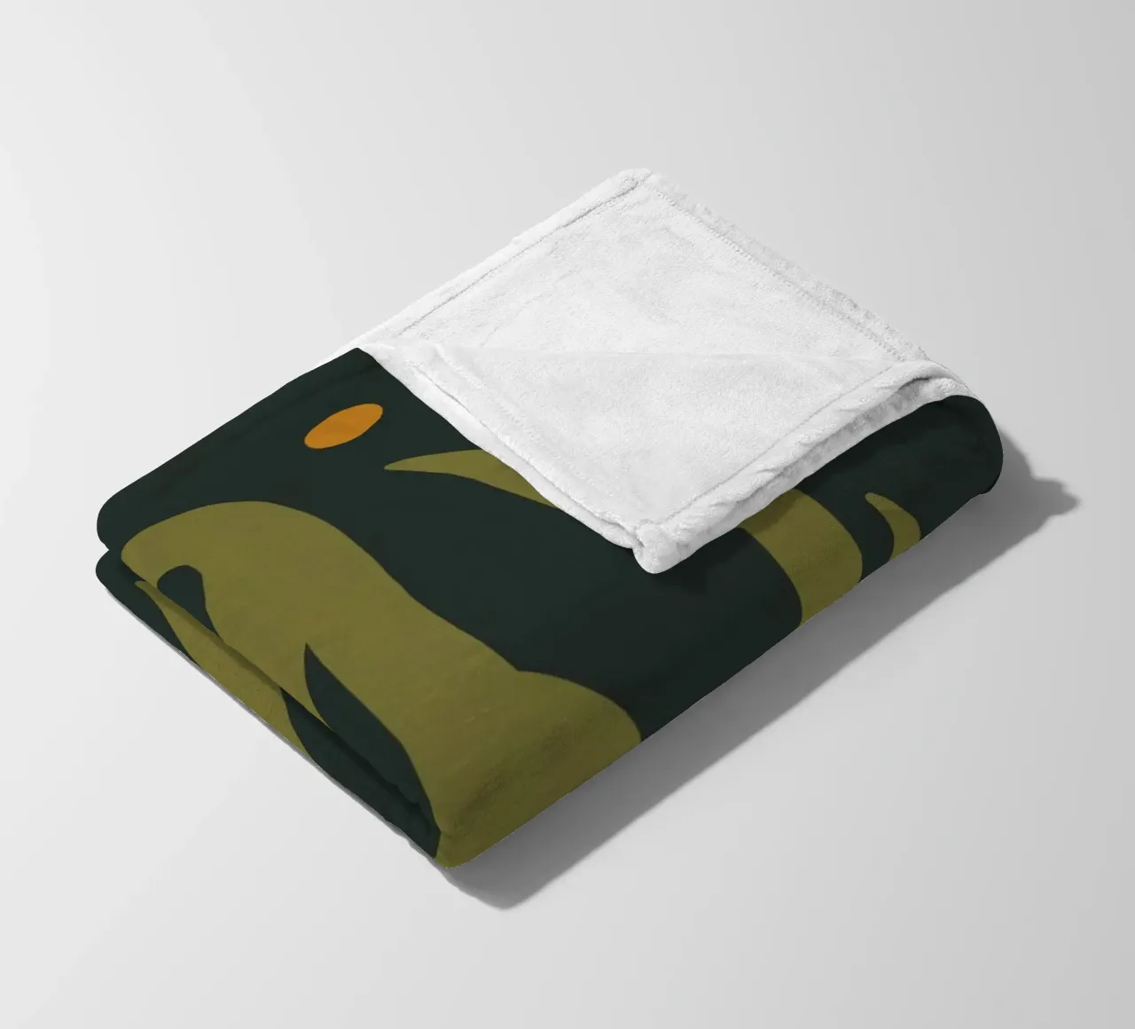 Feuille d'automne abstraite boho art vert noir jaune plaid polaire de This Wild Soul - Illustration
