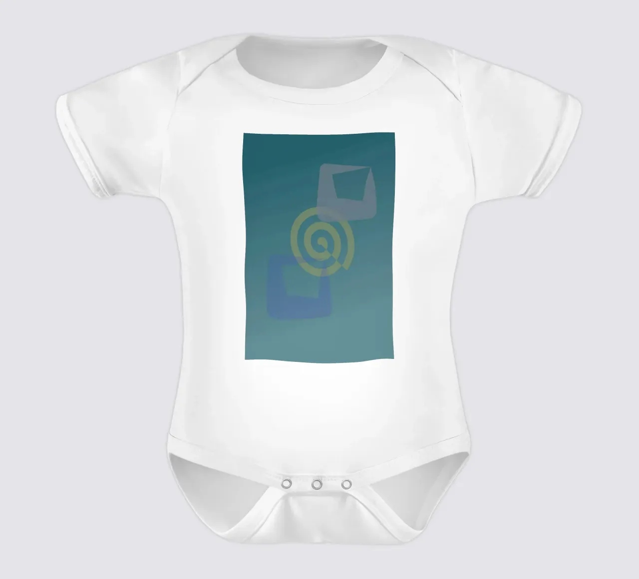 Abstraktes Muster mit Rechtecken und einem Kreis. body neonato maniche corte da Something for you