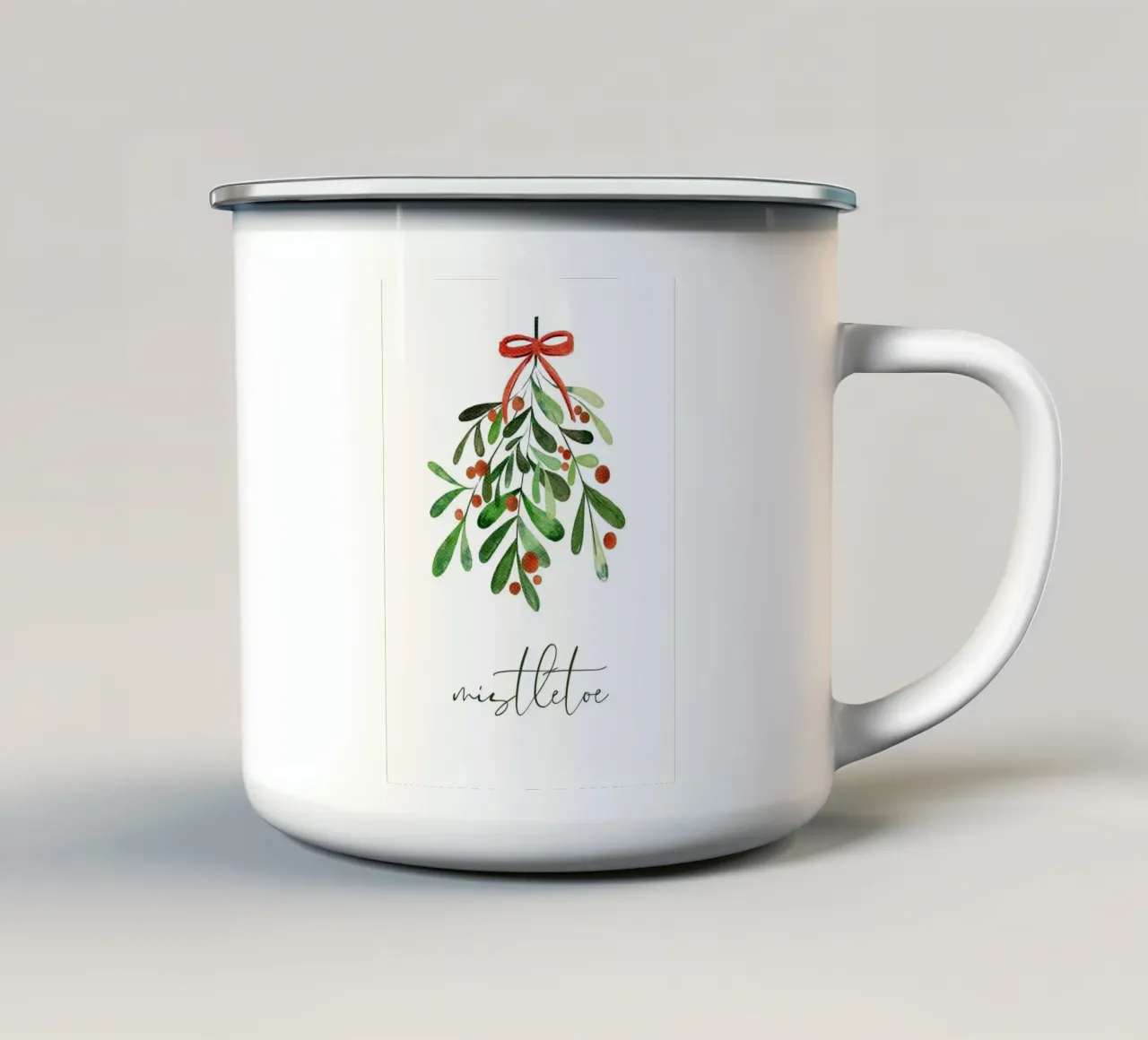 Vischio di Natale tazza in smalto da Charlotte Gagnon