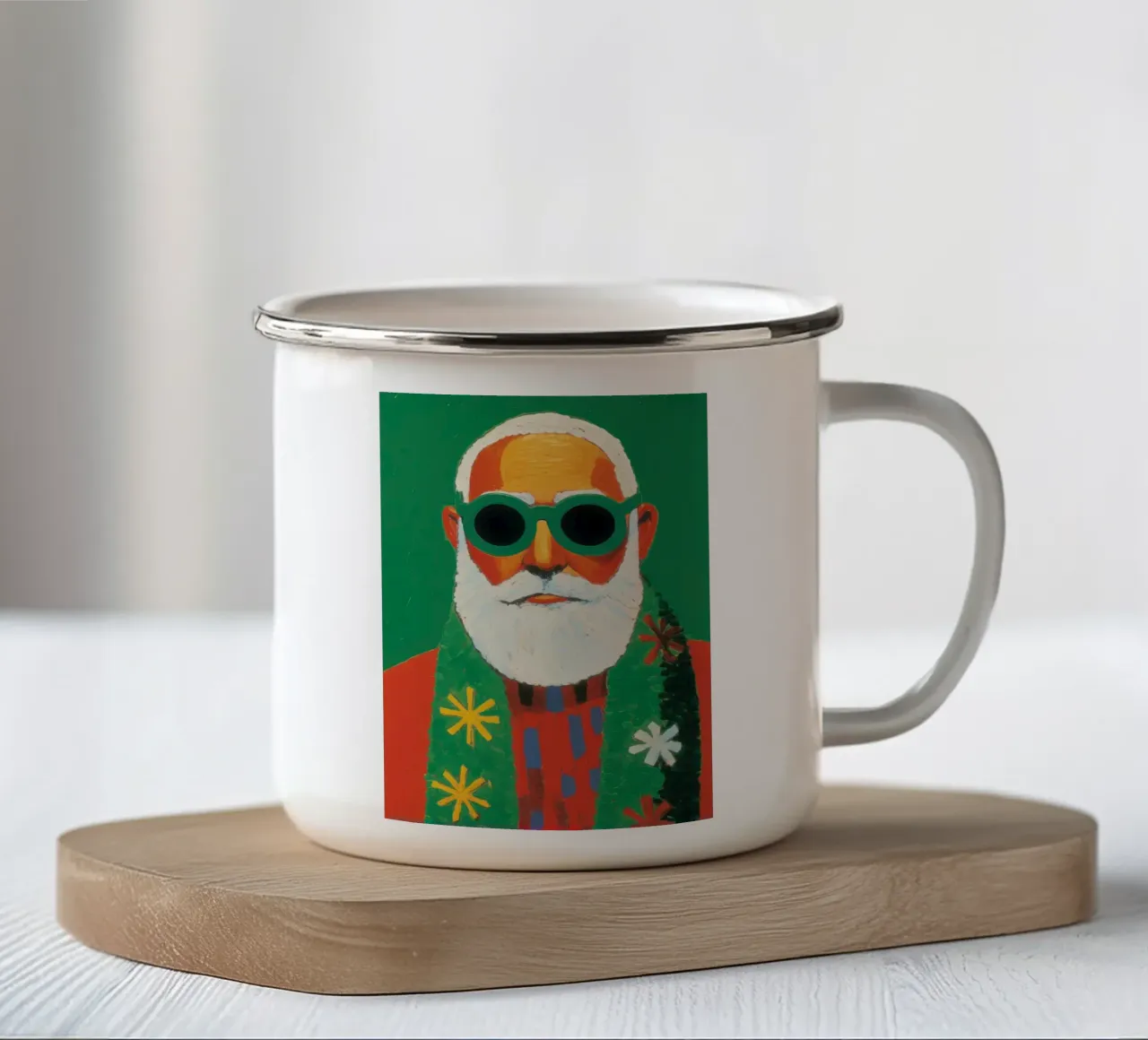 Babbo Natale tazza in smalto da Charlotte Gagnon