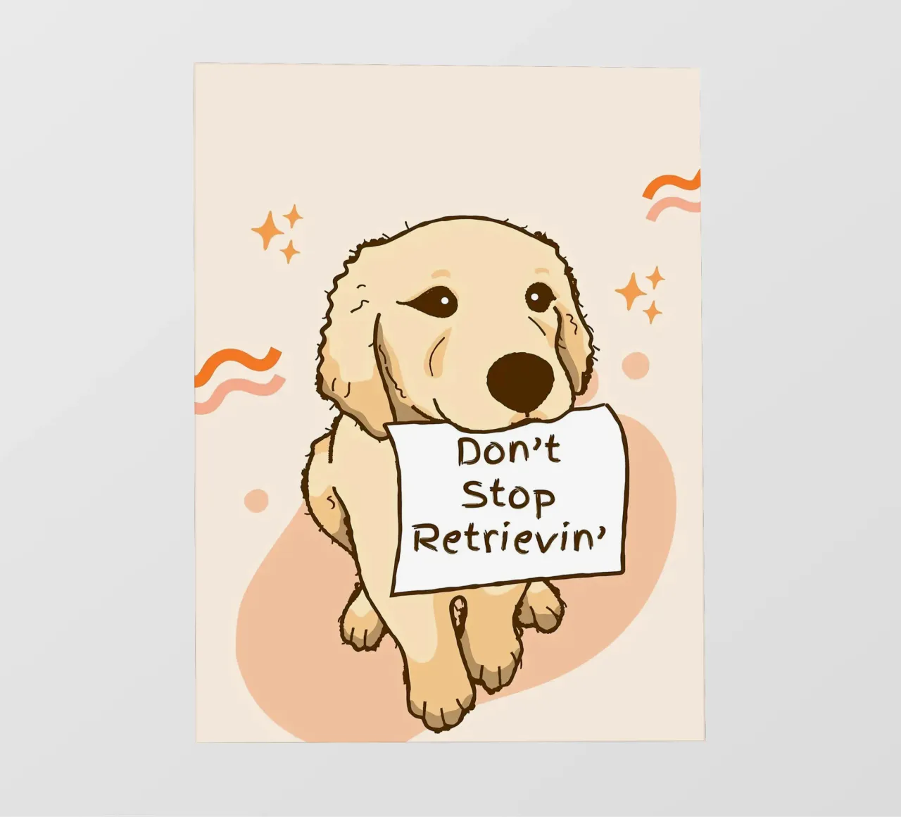 Cartone animato del cane "Don't Stop Retrievin pellicola backlit da Liam Johnson