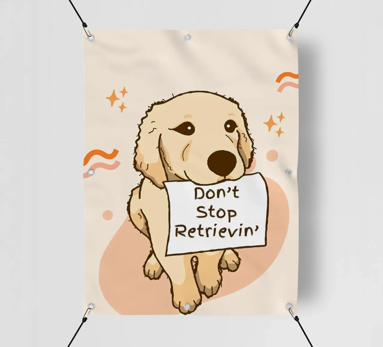 Cartone animato del cane "Don't Stop Retrievin telo in pvc da Liam Johnson