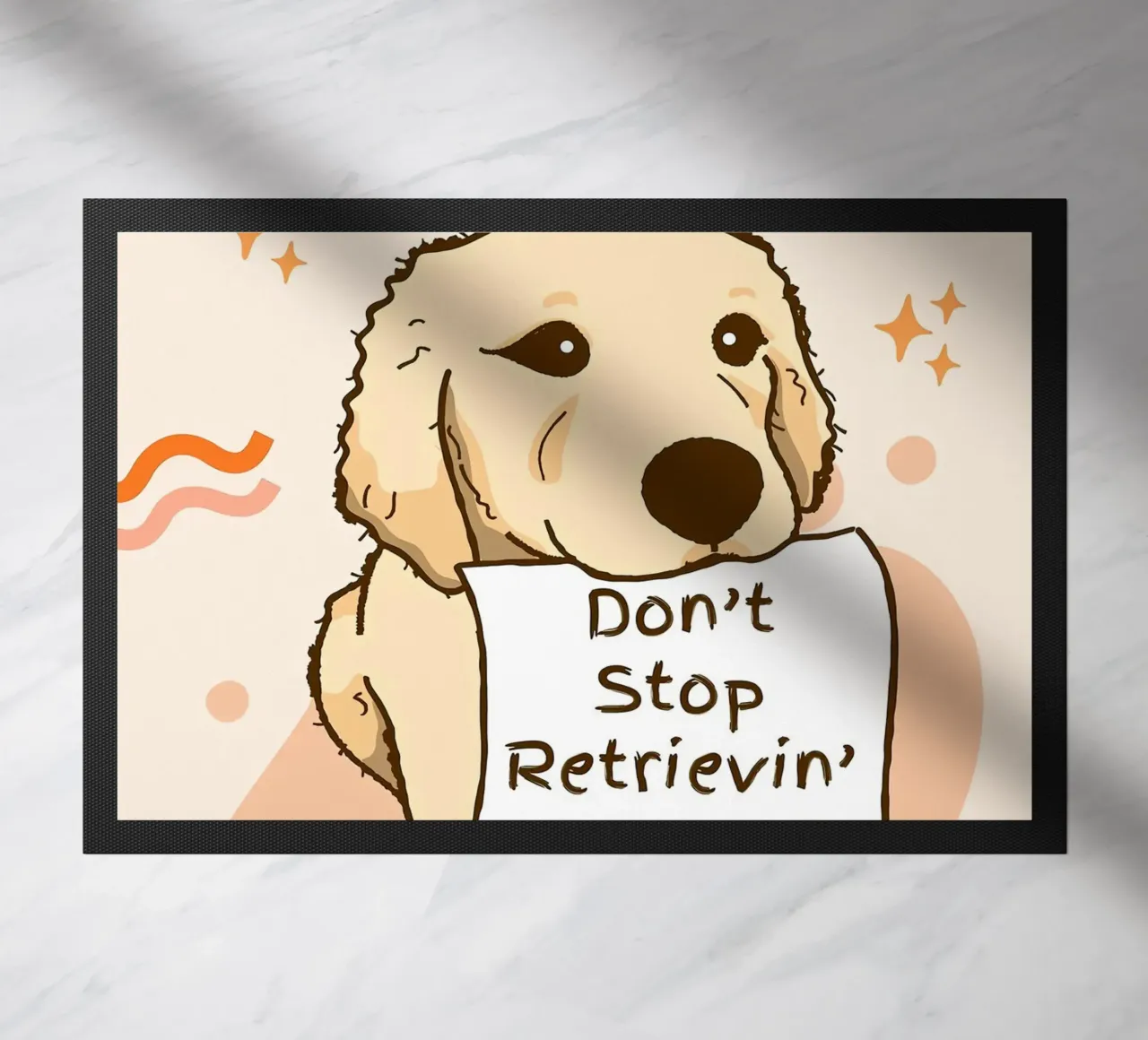 Cartone animato del cane "Don't Stop Retrievin zerbino da Liam Johnson