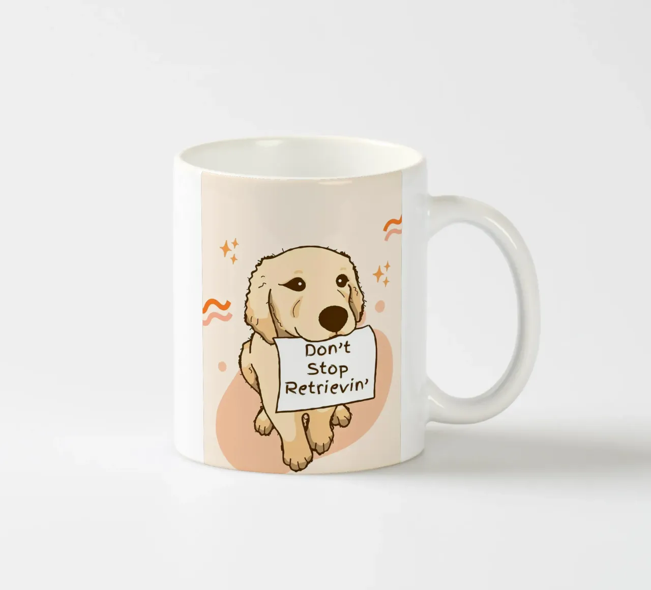 Cartone animato del cane "Don't Stop Retrievin tazza in ceramica da Liam Johnson