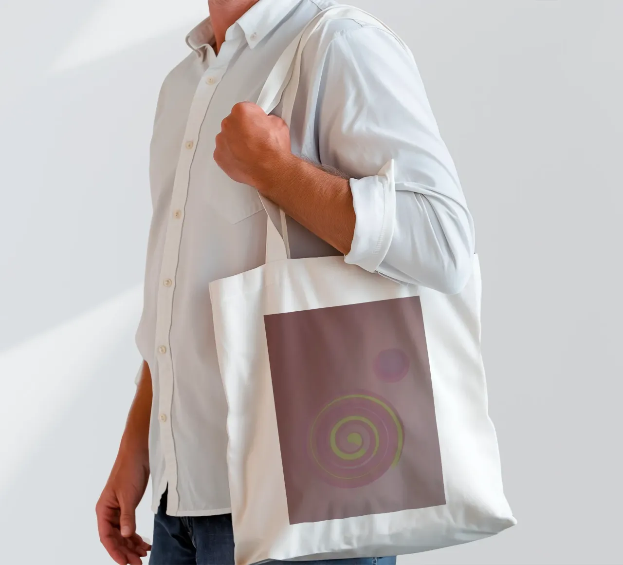 Abstract pattern with circles. In pink, pink, yellow and purple. tote bag by Something for you