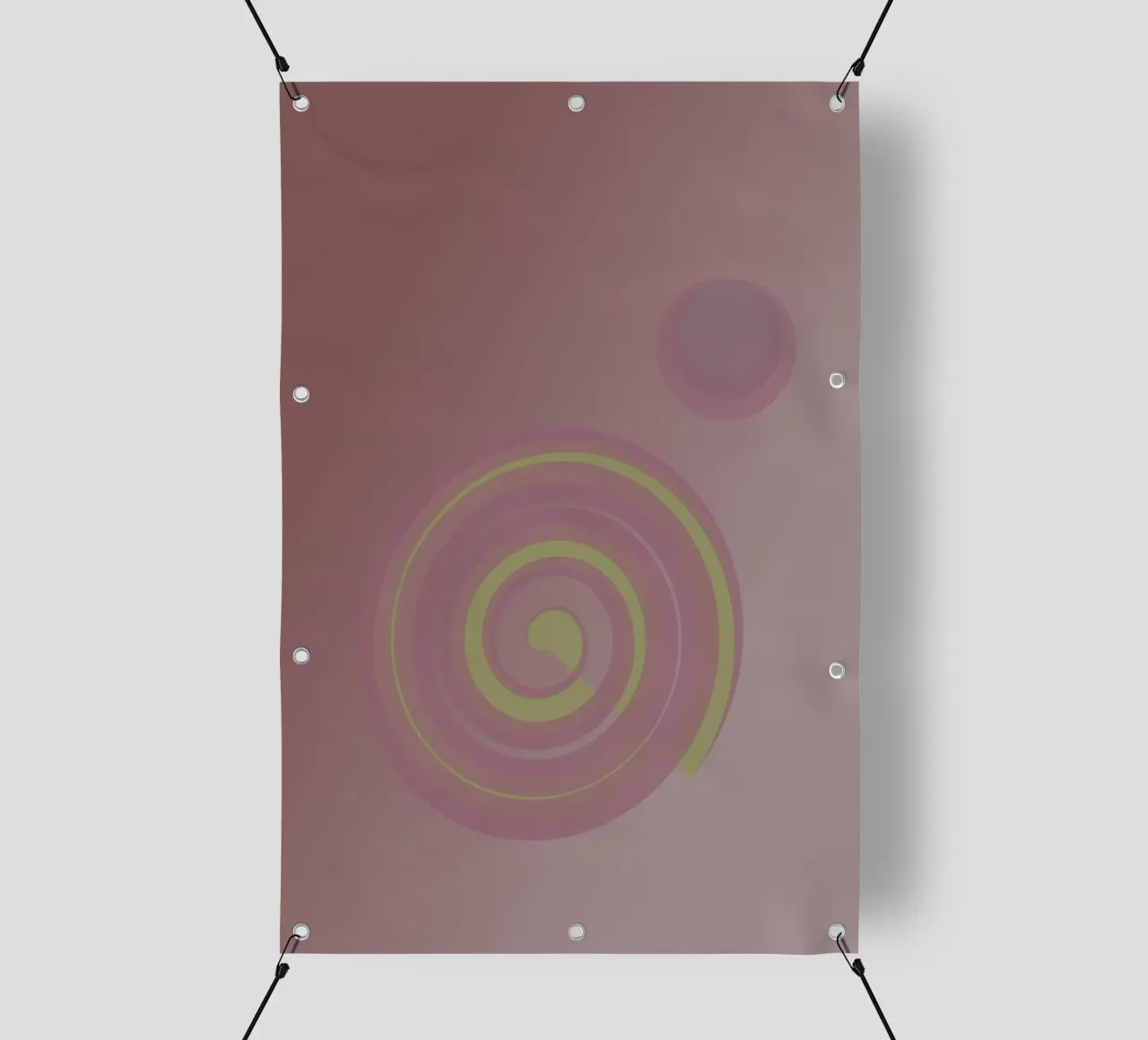 Motivo astratto con cerchi. In rosa, rosa, giallo e viola. telo in pvc da Something for you