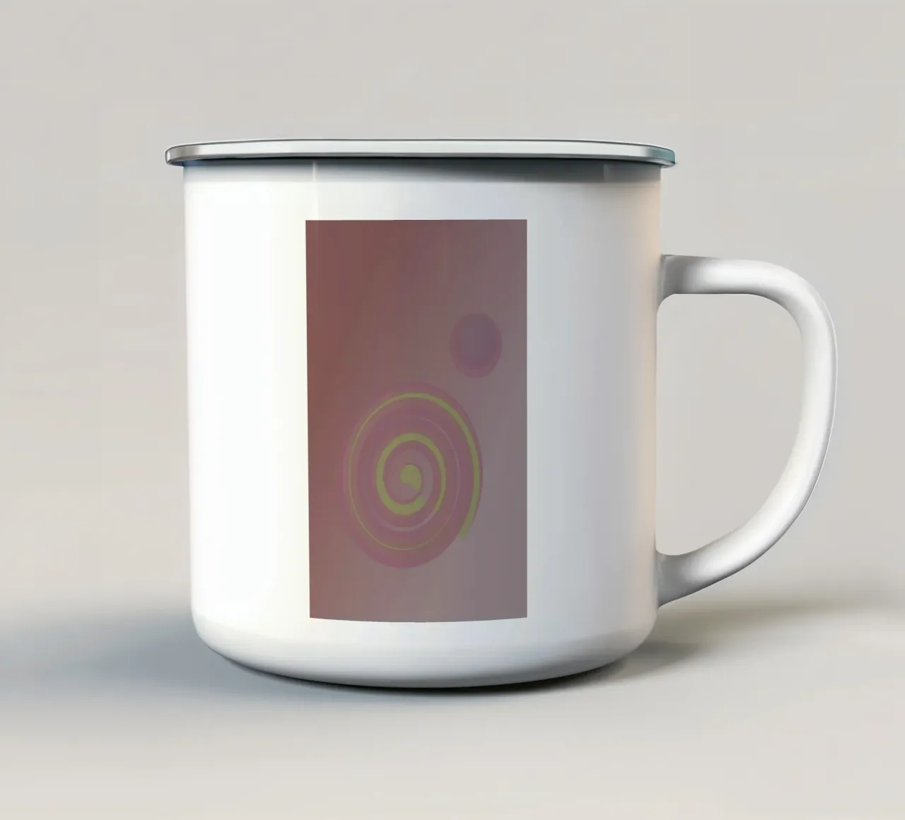 Abstract patroon met cirkels. In roze, roze, geel en paars. emaille mok van Something for you