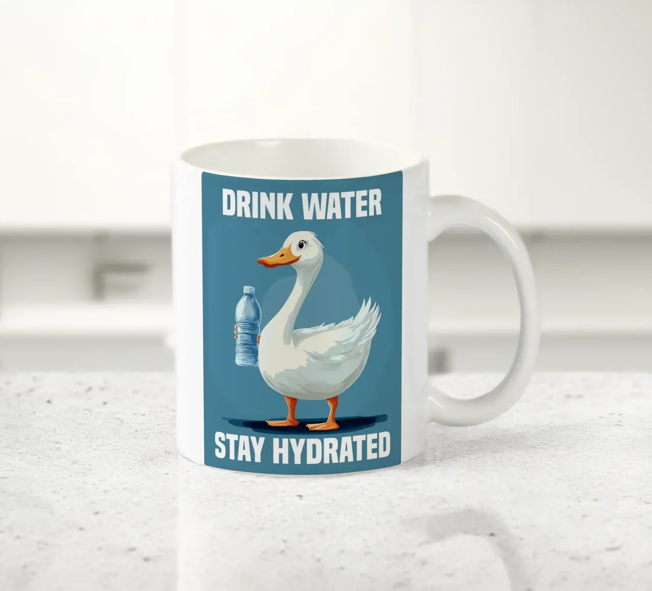 Drink water, blijf gehydrateerd Duck meme keramische mok van Liam Johnson
