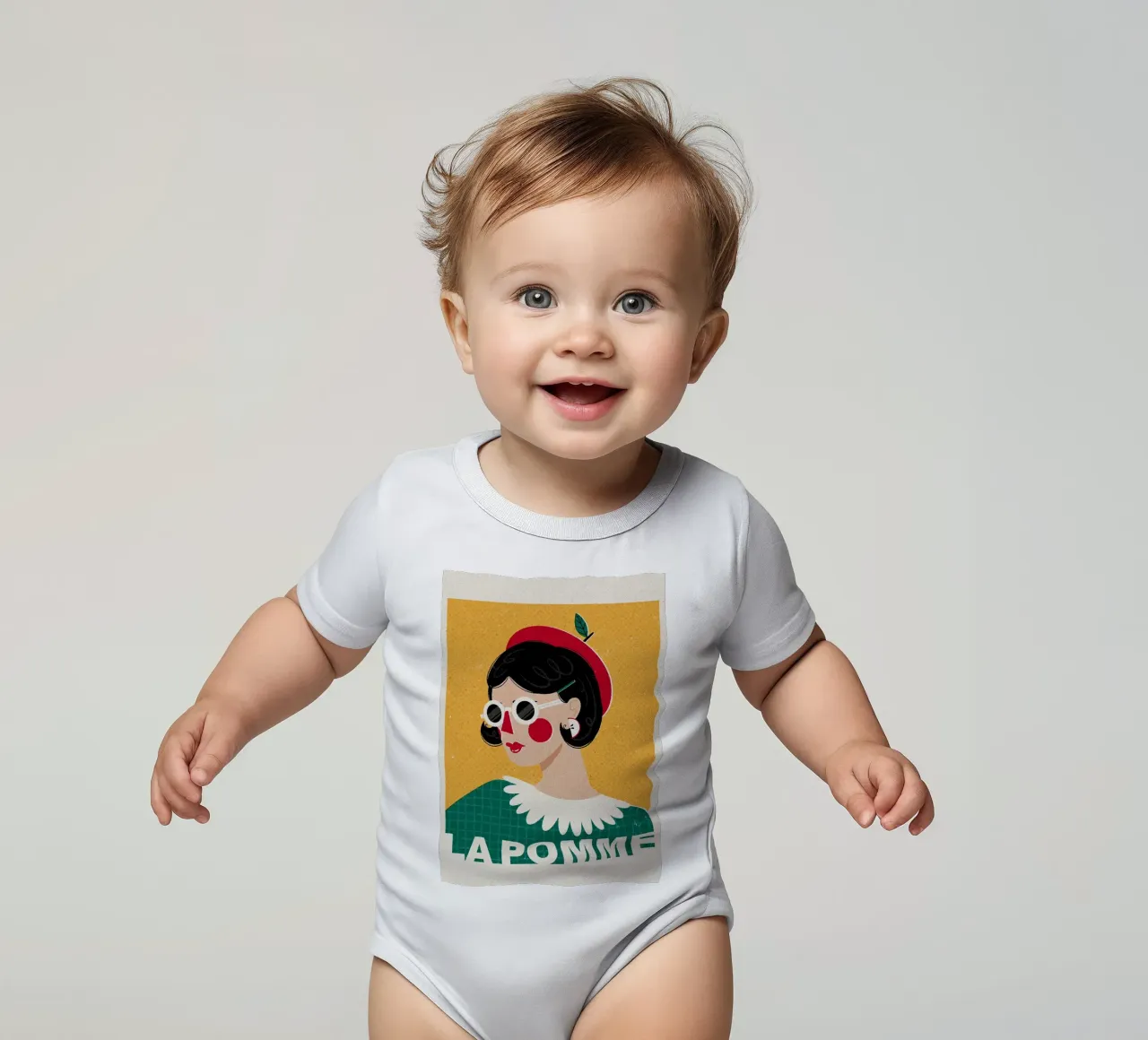 Moda francese La Pomme body neonato maniche corte da Charlotte Gagnon