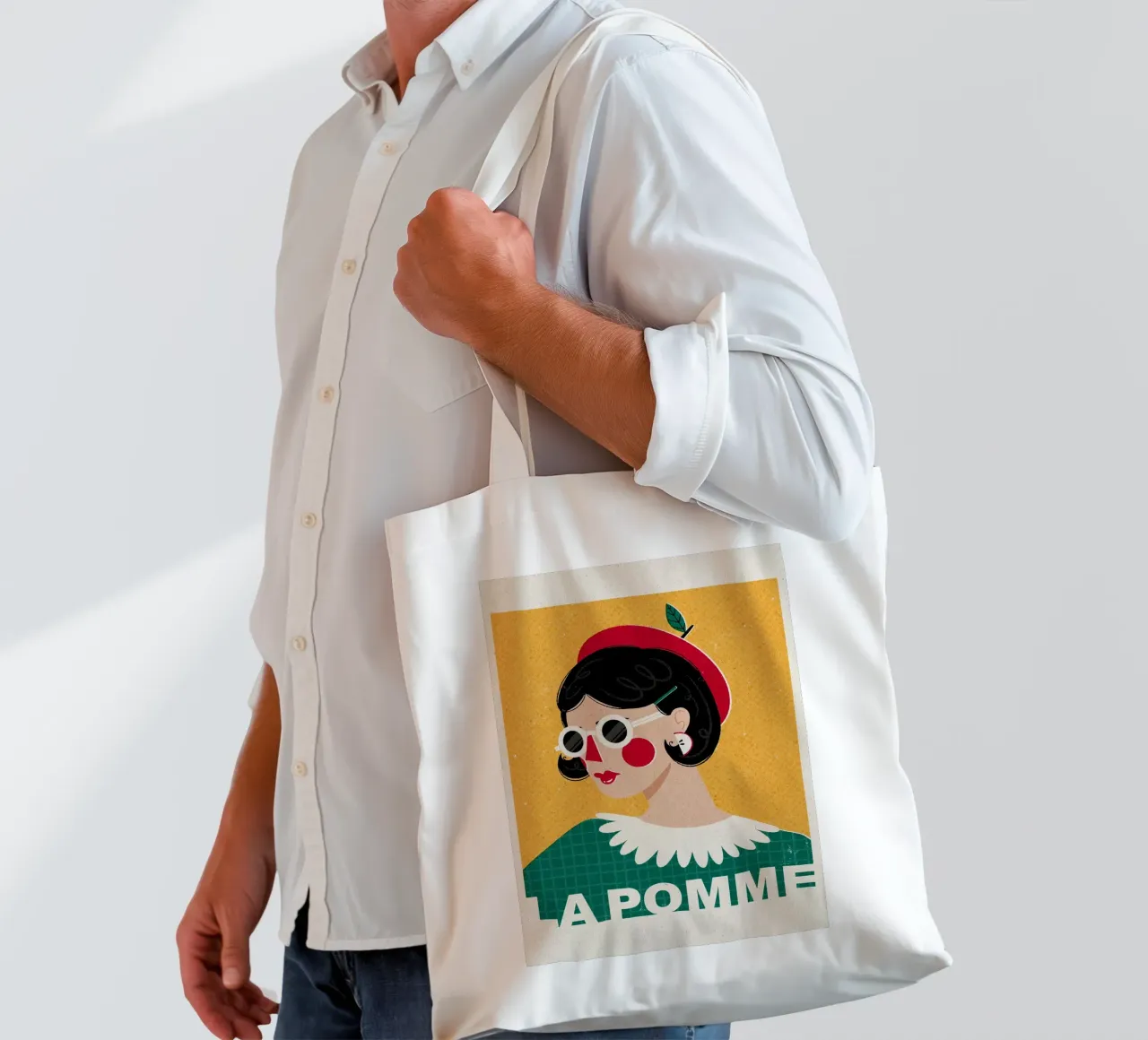 Moda francese La Pomme borsa in juta da Charlotte Gagnon