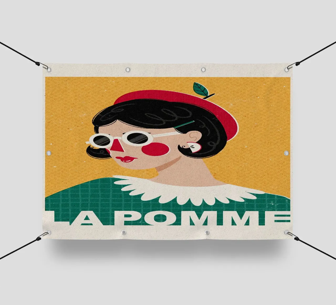 Moda francese La Pomme telo in pvc da Charlotte Gagnon