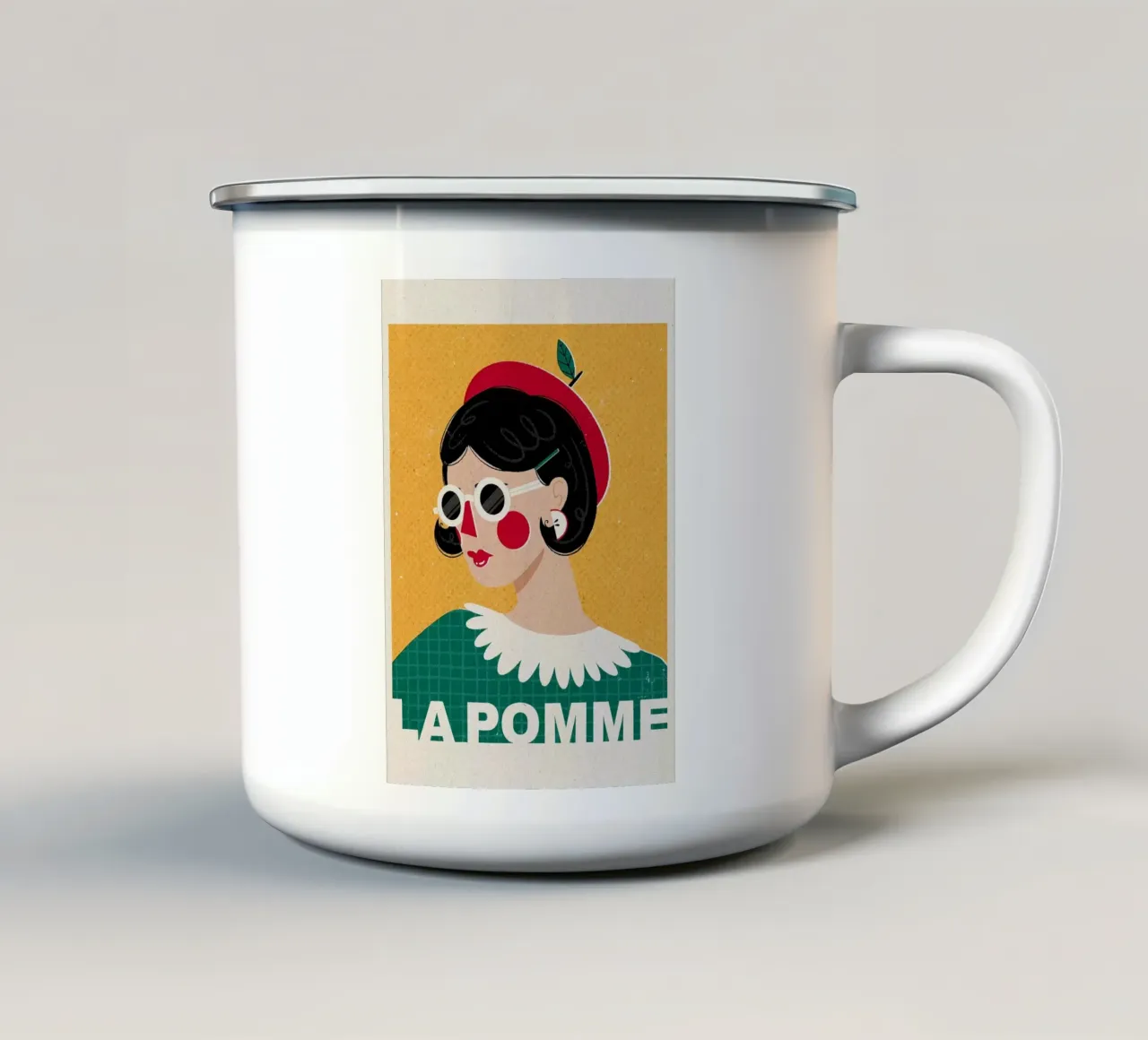 Moda francese La Pomme tazza in smalto da Charlotte Gagnon