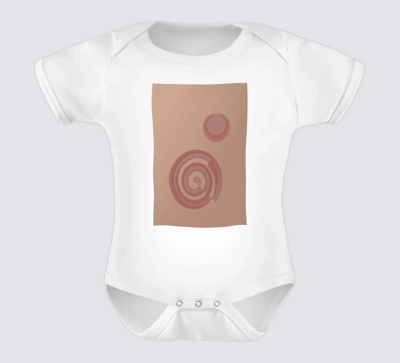 Abstract pattern with circles. In pink, pink and purple. short-sleeve baby romper by Something for you